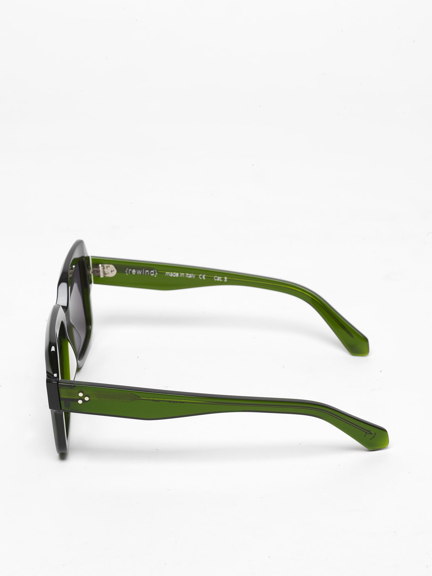 Looper unisex sunglasses by Rewind Eyewear, green transparent acetate frame