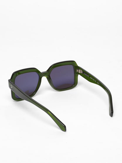 Looper unisex sunglasses by Rewind Eyewear, green transparent acetate frame