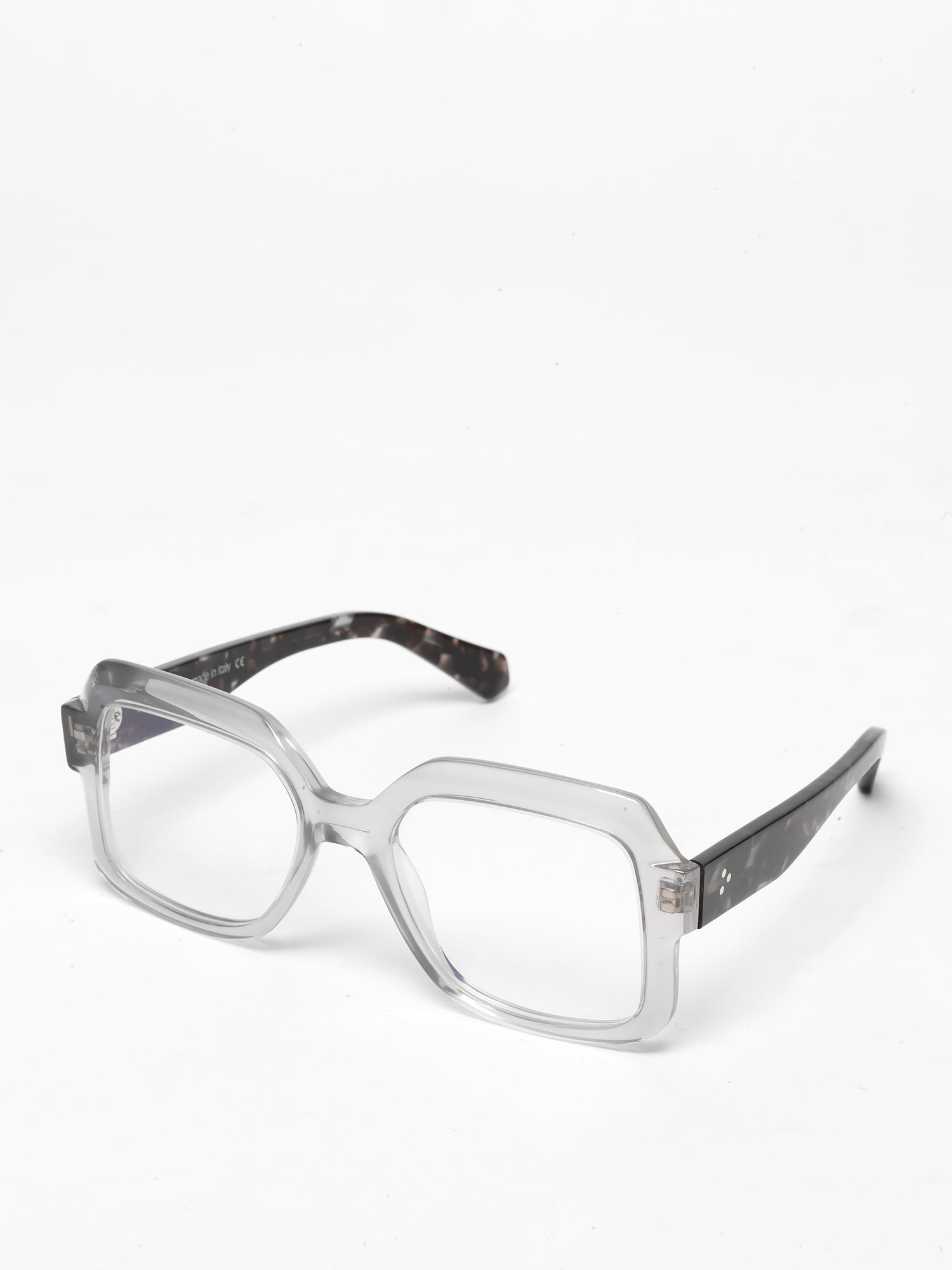 Looper unisex eyeglasses by Rewind Eyewear, opal ice acetate frame