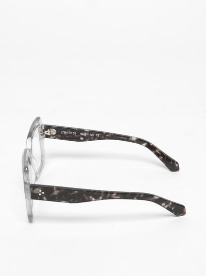 Looper unisex eyeglasses by Rewind Eyewear, opal ice acetate frame