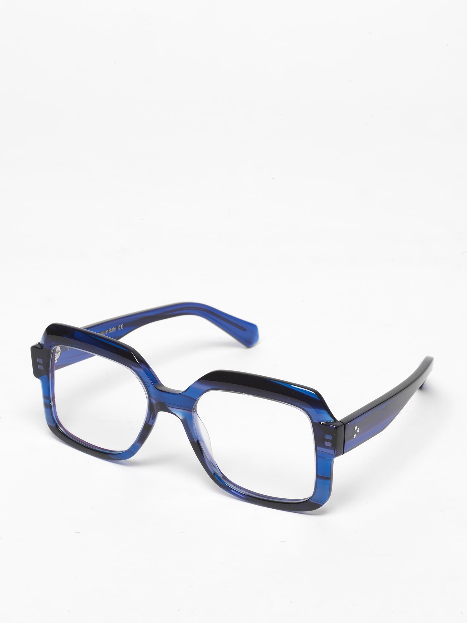 Looper unisex eyeglasses by Rewind Eyewear, blue tortoise acetate frame