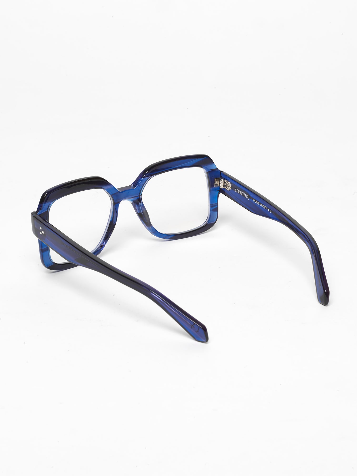 Looper unisex eyeglasses by Rewind Eyewear, blue tortoise acetate frame