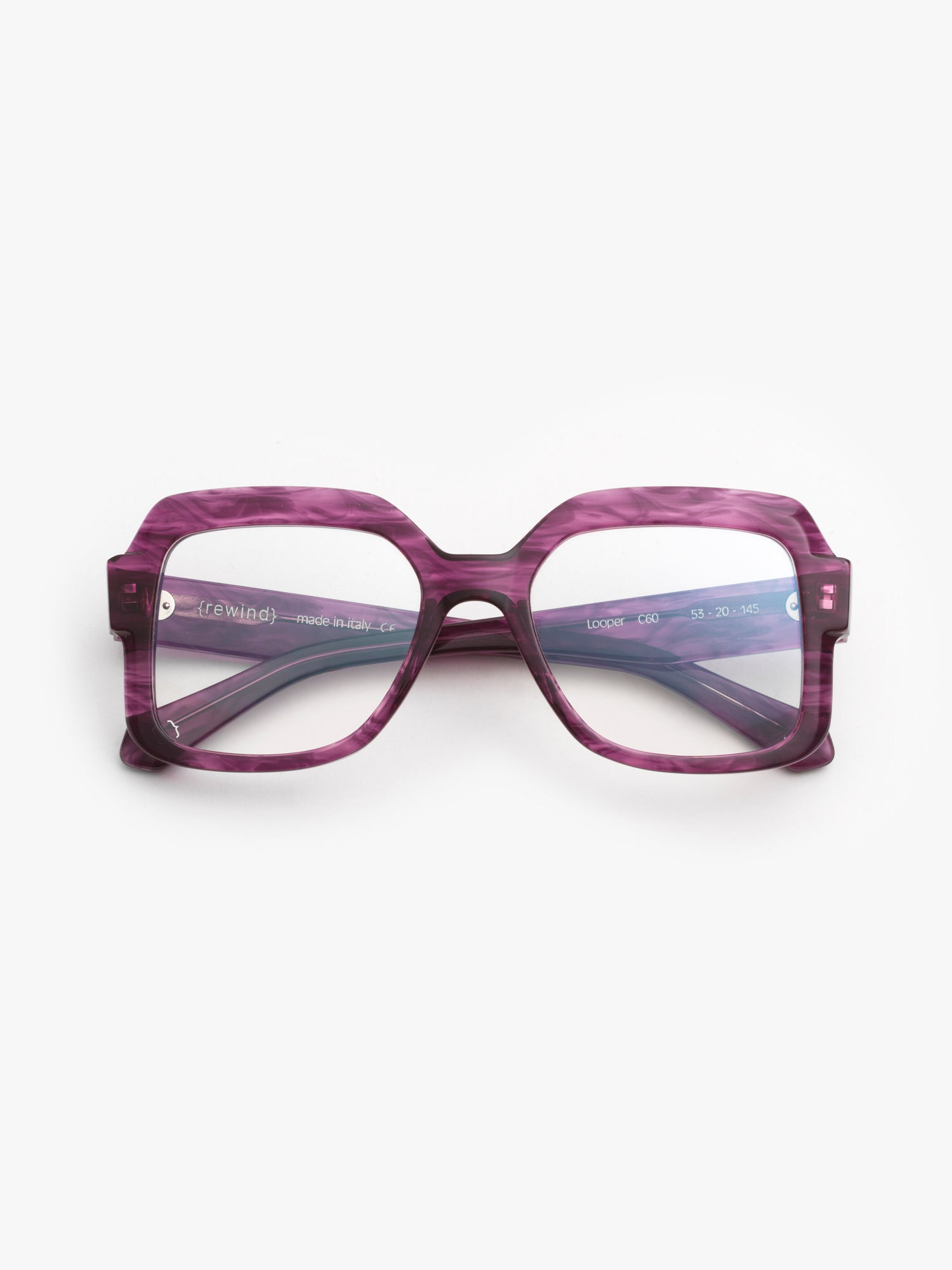 Looper unisex eyeglasses by Rewind Eyewear, marsala red tortoise acetate frame