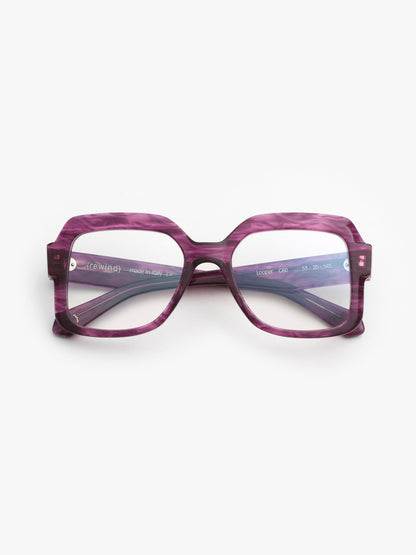 Looper unisex eyeglasses by Rewind Eyewear, marsala red tortoise acetate frame