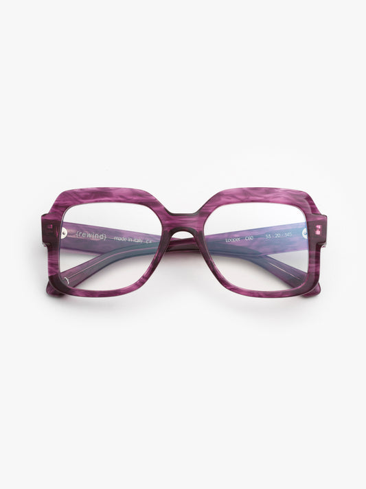 Looper unisex eyeglasses by Rewind Eyewear, marsala red tortoise acetate frame