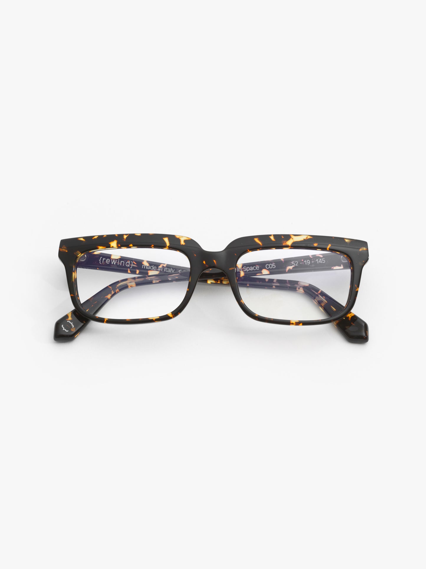 Lost in Space unisex eyeglasses by Rewind Eyewear, dark spotted tortoise acetate frame