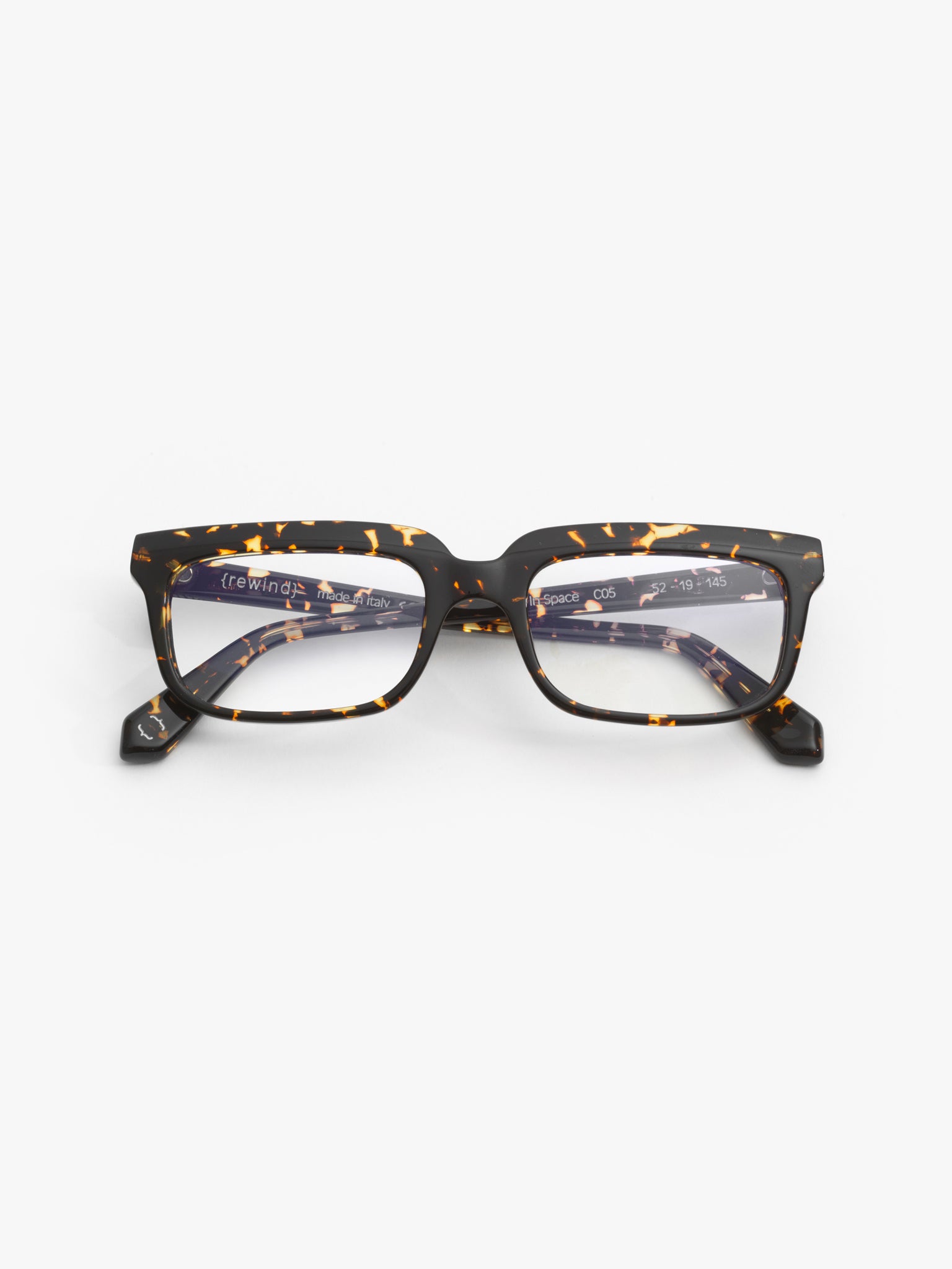 Lost in Space unisex eyeglasses by Rewind Eyewear, dark spotted tortoise acetate frame