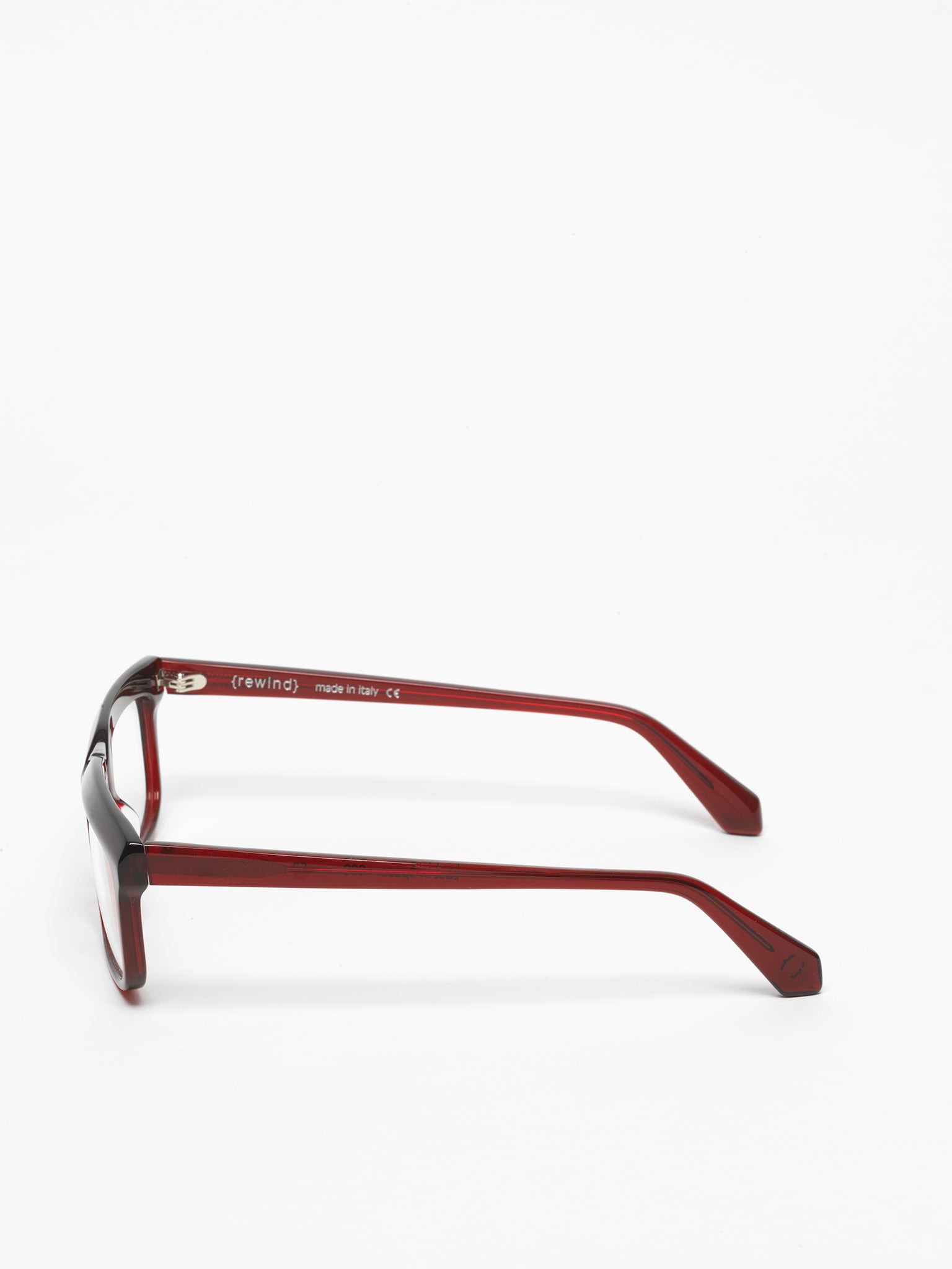 Lost in Space unisex eyeglasses by Rewind Eyewear, dark red transparent acetate frame
