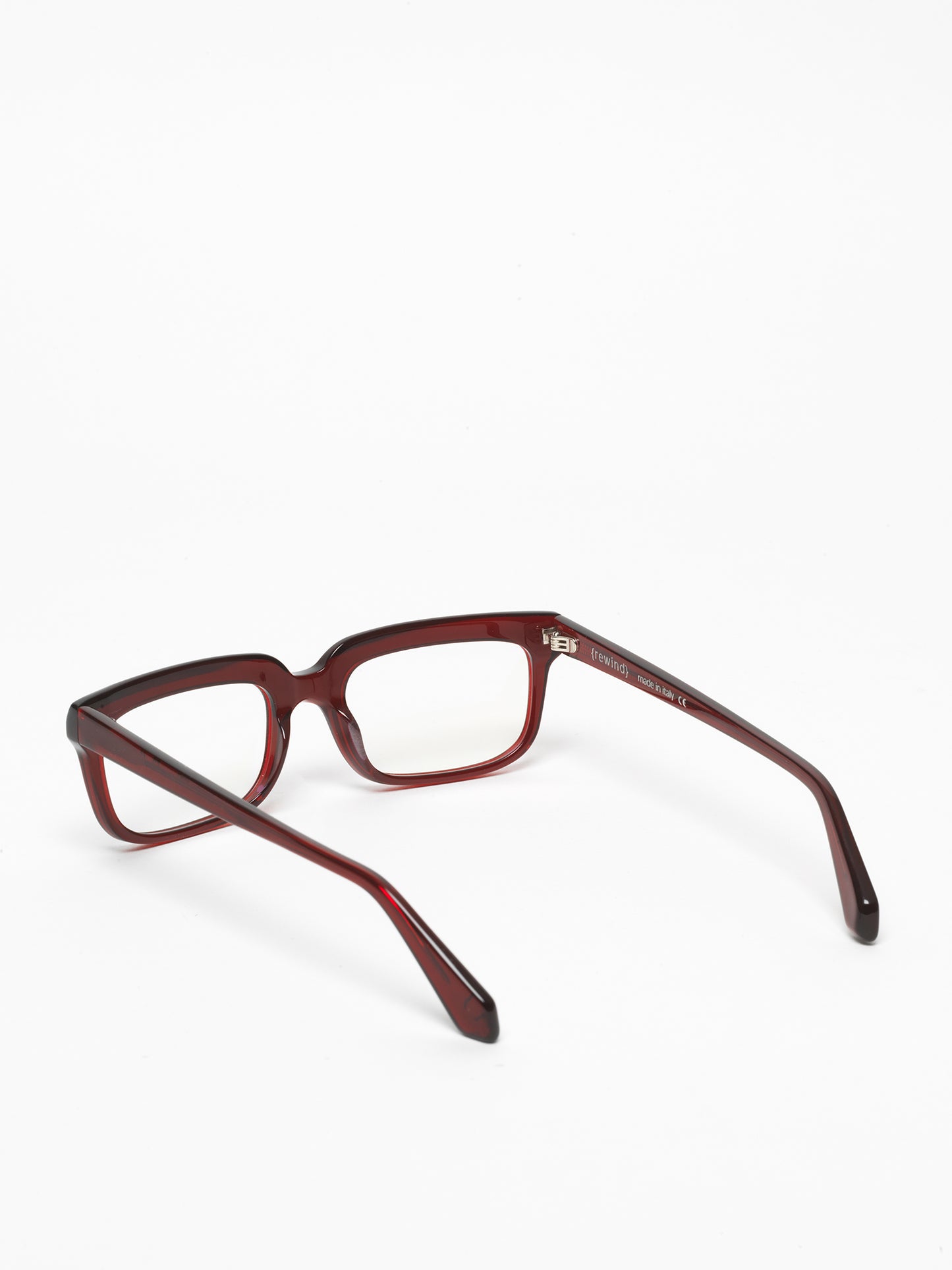Lost in Space unisex eyeglasses by Rewind Eyewear, dark red transparent acetate frame