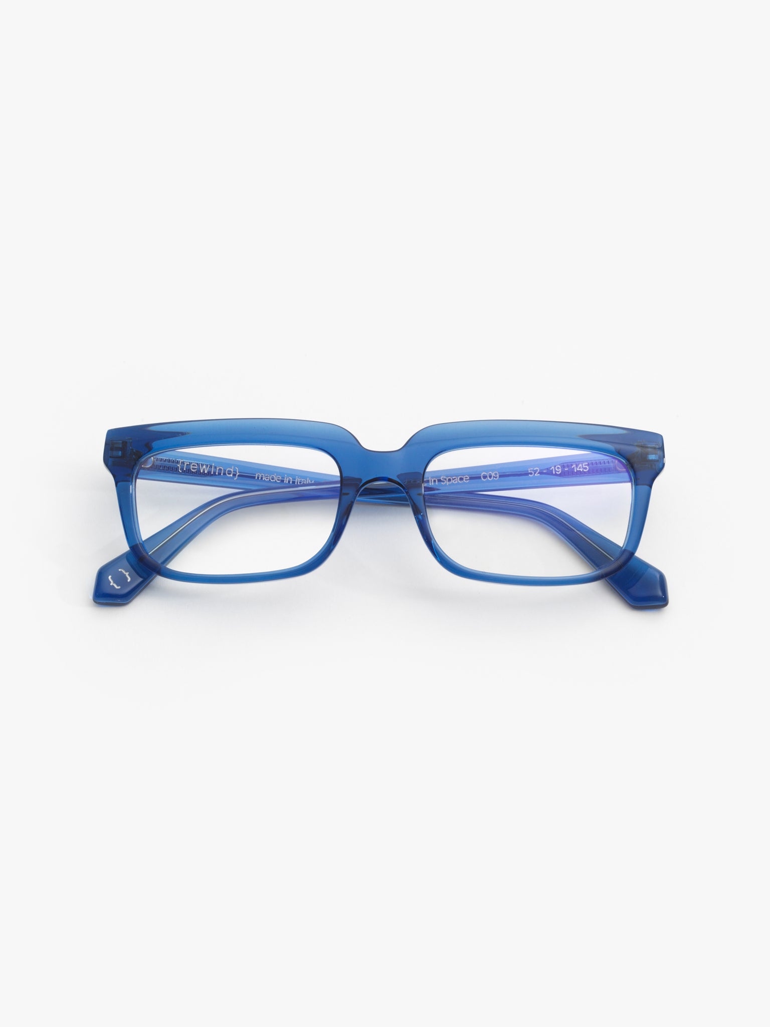 Lost in Space unisex eyeglasses by Rewind Eyewear, blue transparent acetate frame
