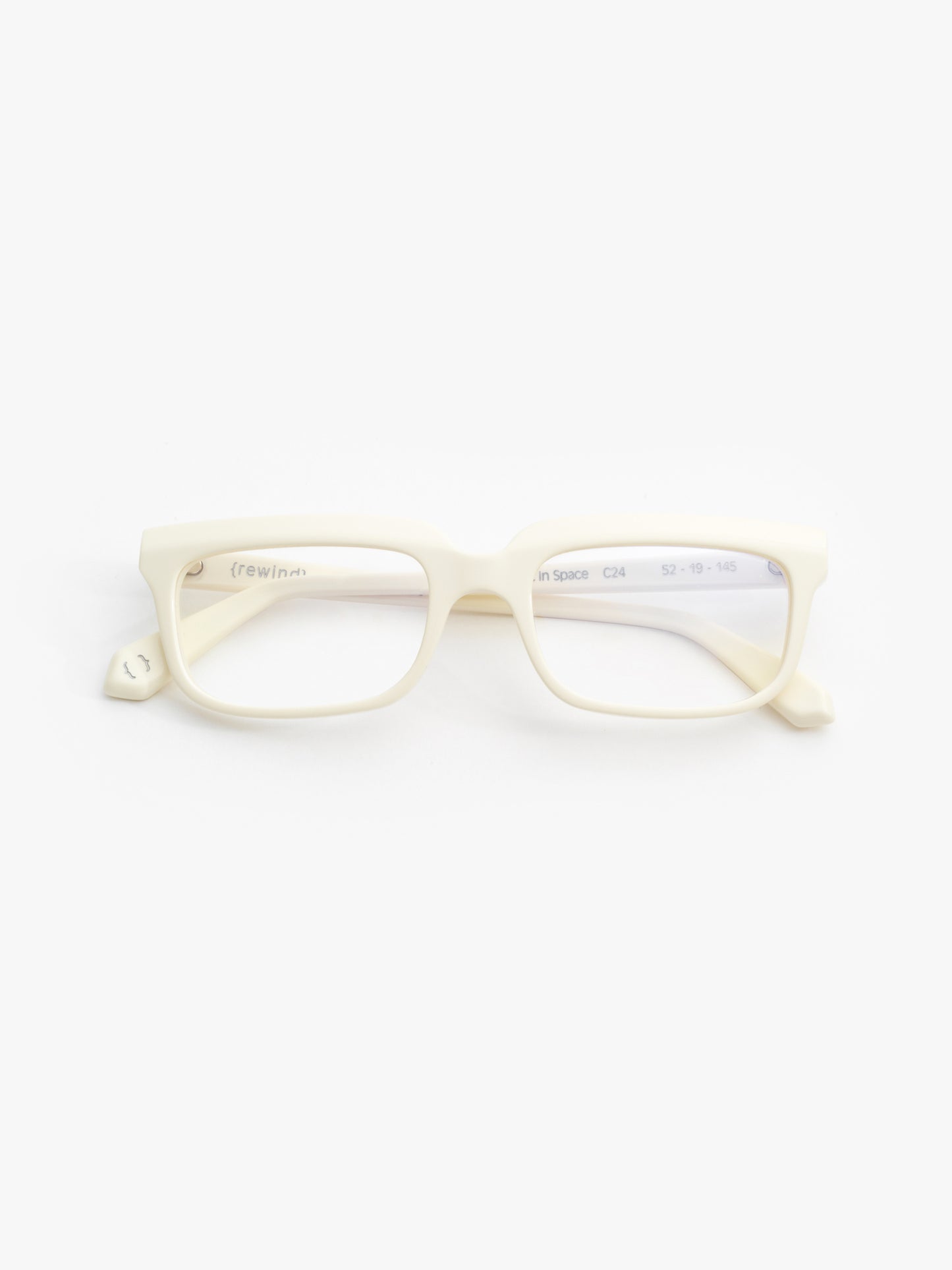 Lost in Space unisex eyeglasses by Rewind Eyewear, butter white pastel acetate frame