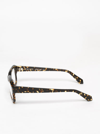 Memento unisex eyeglasses by Rewind Eyewear, dark spotted tortoise acetate frame