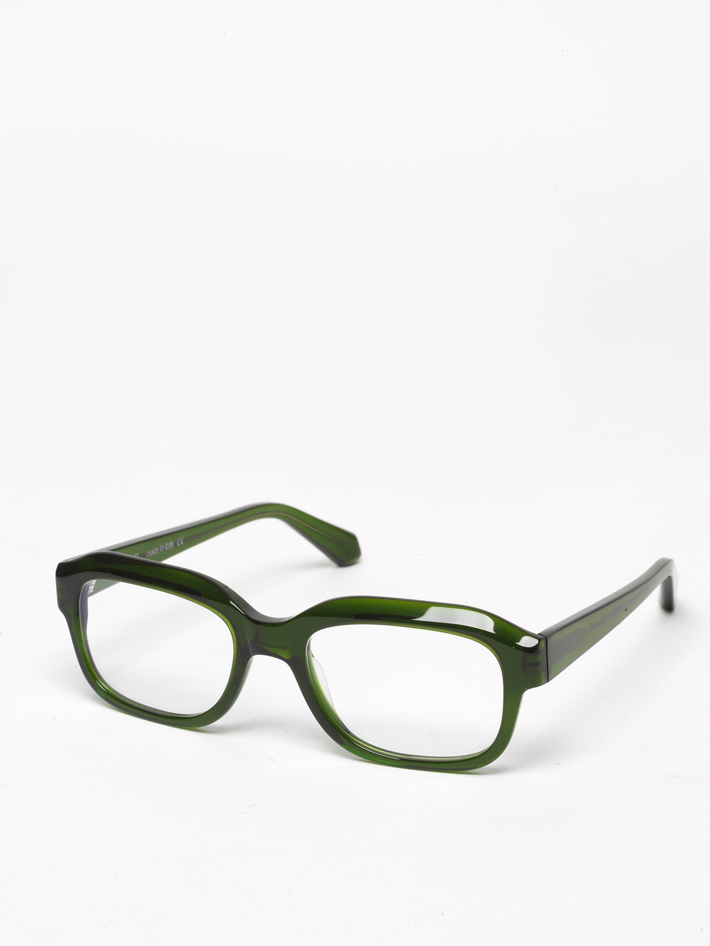 Memento unisex eyeglasses by Rewind Eyewear, green transparent acetate frame