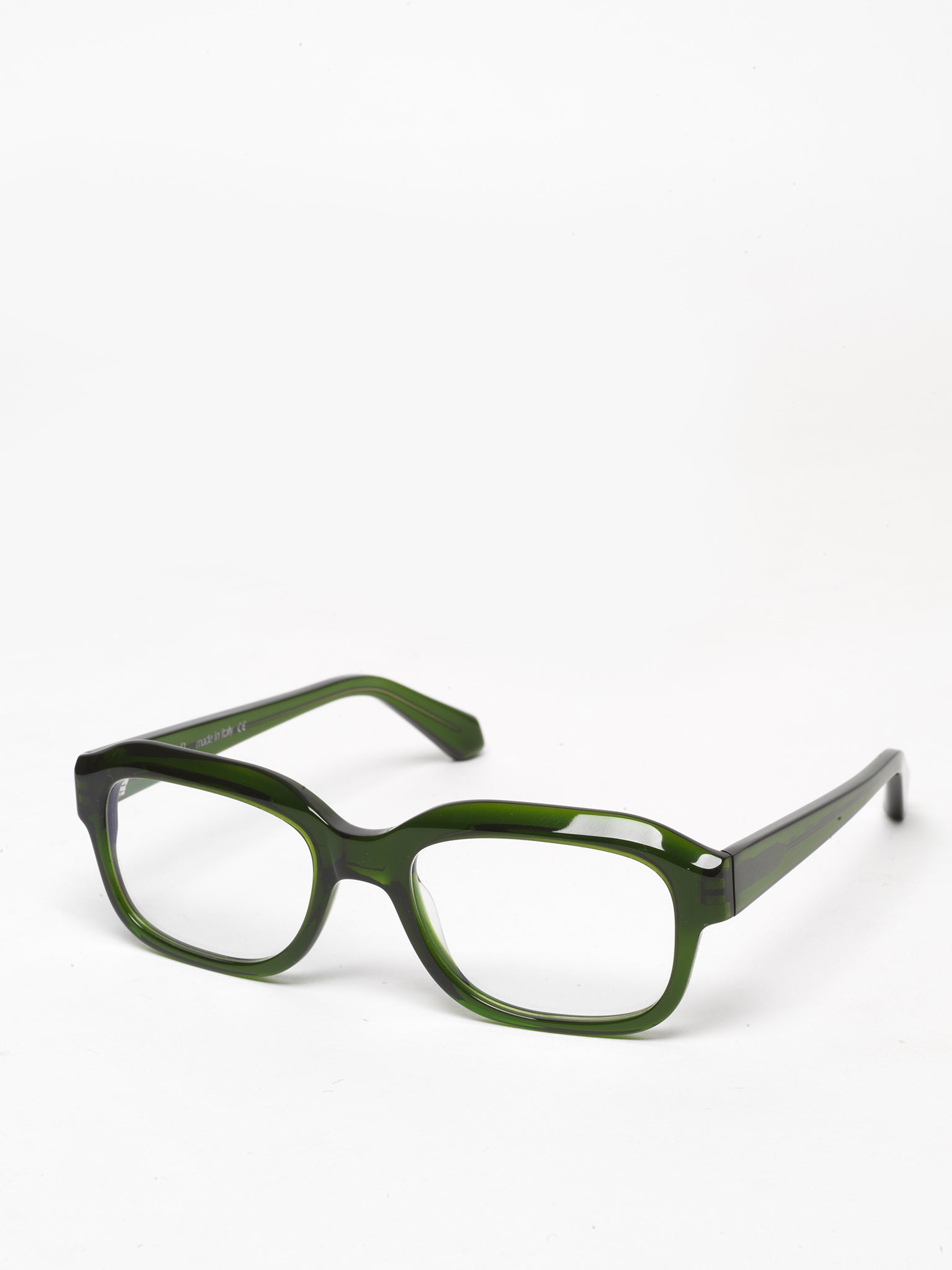 Memento unisex eyeglasses by Rewind Eyewear, green transparent acetate frame