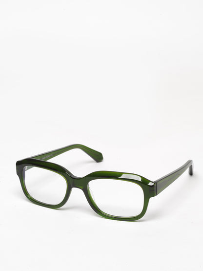 Memento unisex eyeglasses by Rewind Eyewear, green transparent acetate frame