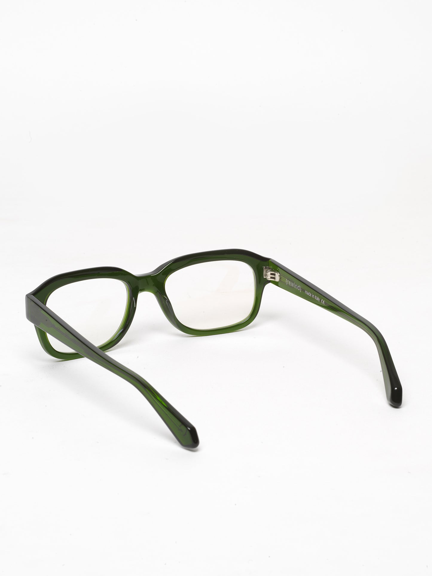 Memento unisex eyeglasses by Rewind Eyewear, green transparent acetate frame