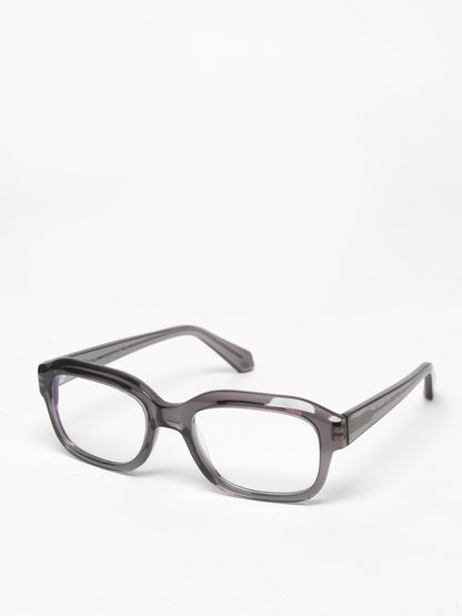 Memento unisex eyeglasses by Rewind Eyewear, grey transparent acetate frame