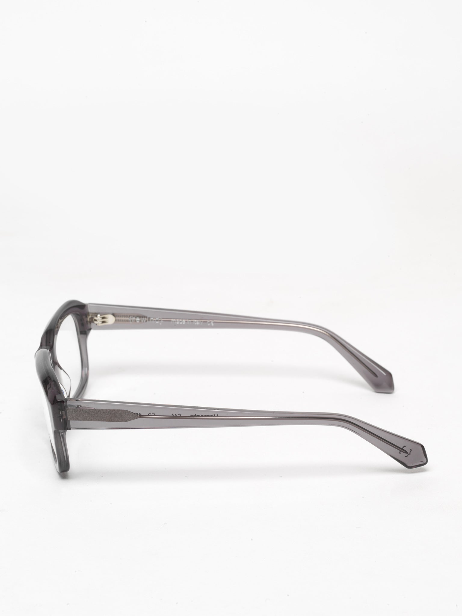 Memento unisex eyeglasses by Rewind Eyewear, grey transparent acetate frame