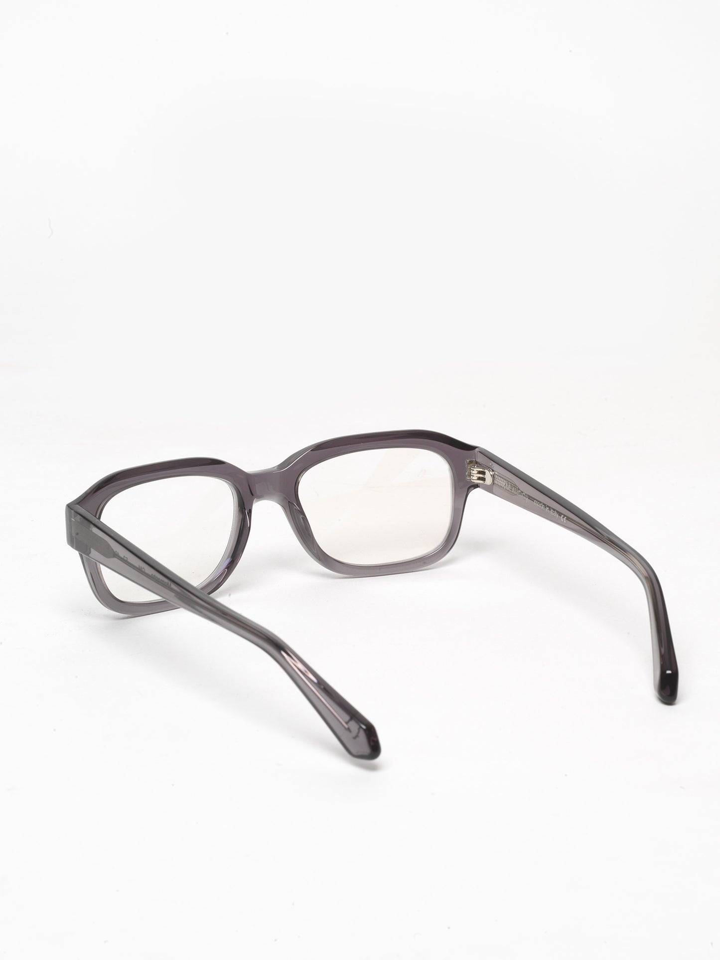 Memento unisex eyeglasses by Rewind Eyewear, grey transparent acetate frame
