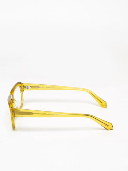 Memento unisex eyeglasses by Rewind Eyewear, acid yellow transparent acetate frame