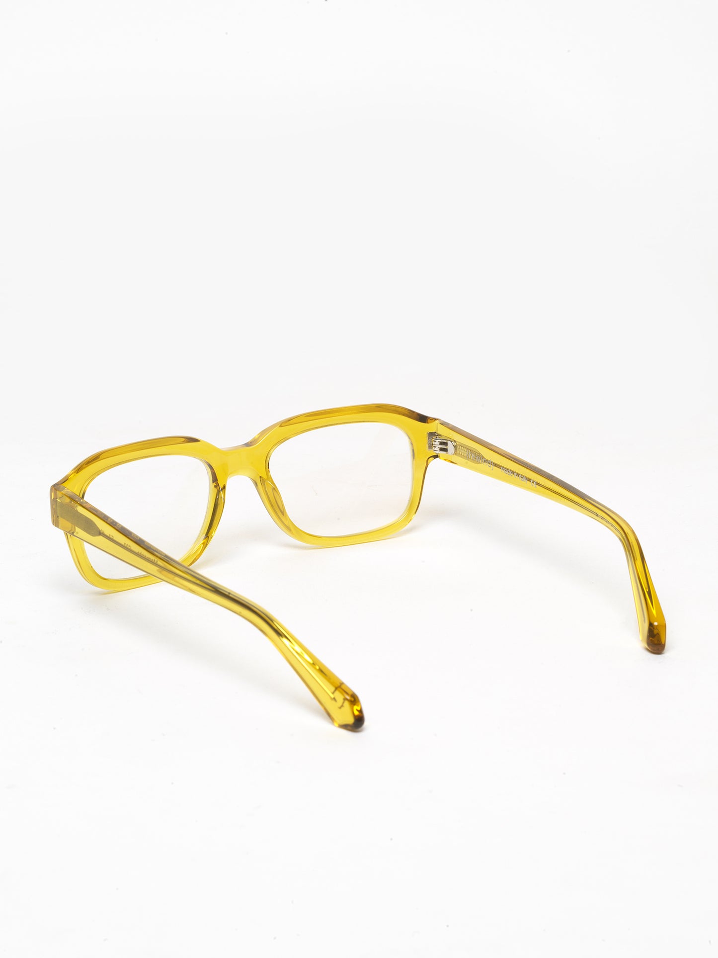 Memento unisex eyeglasses by Rewind Eyewear, acid yellow transparent acetate frame