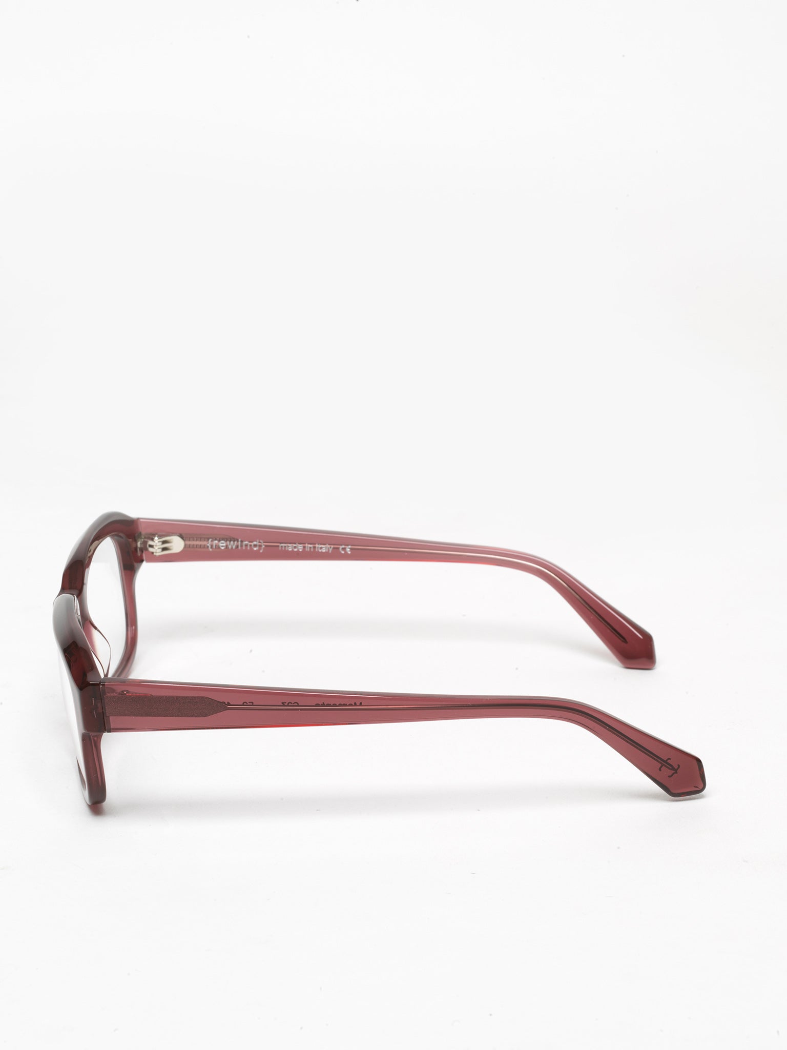 Memento unisex eyeglasses by Rewind Eyewear, marsala red transparent acetate frame