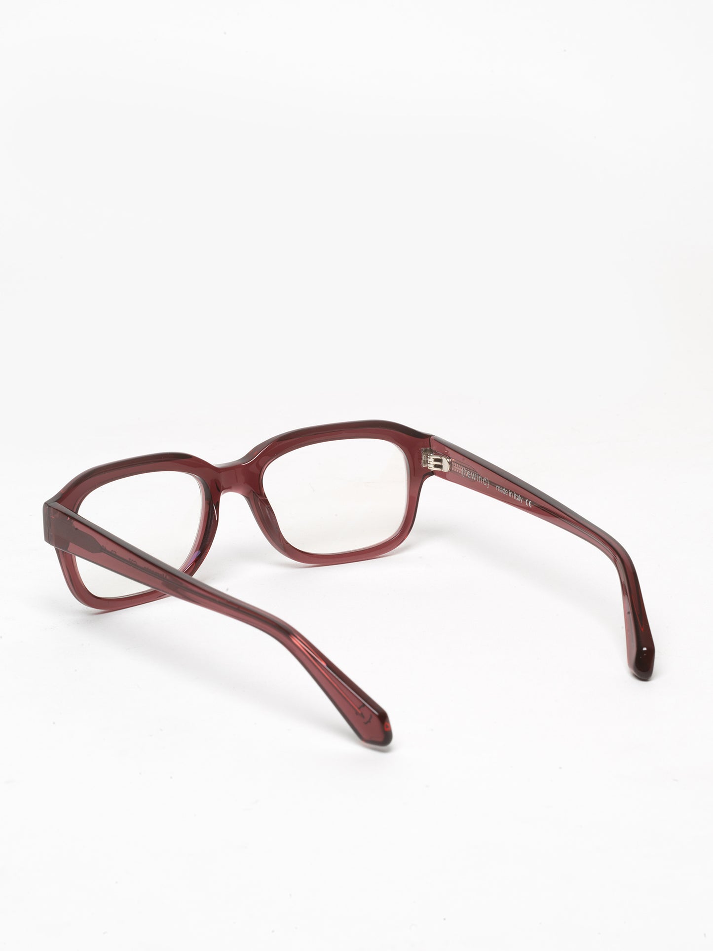 Memento unisex eyeglasses by Rewind Eyewear, marsala red transparent acetate frame