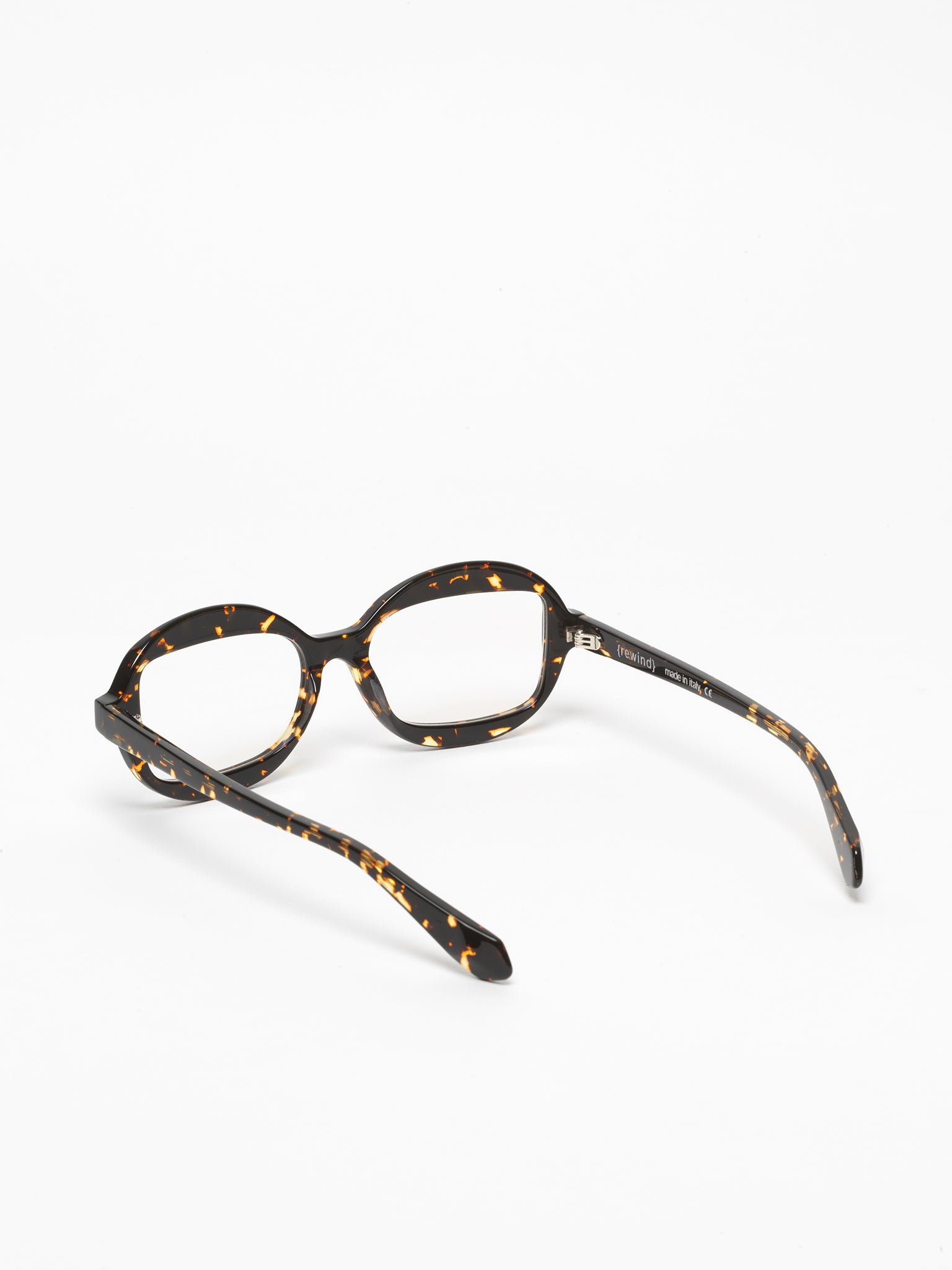Sensitive unisex eyeglasses by Rewind Eyewear, dark spotted tortoise acetate frame