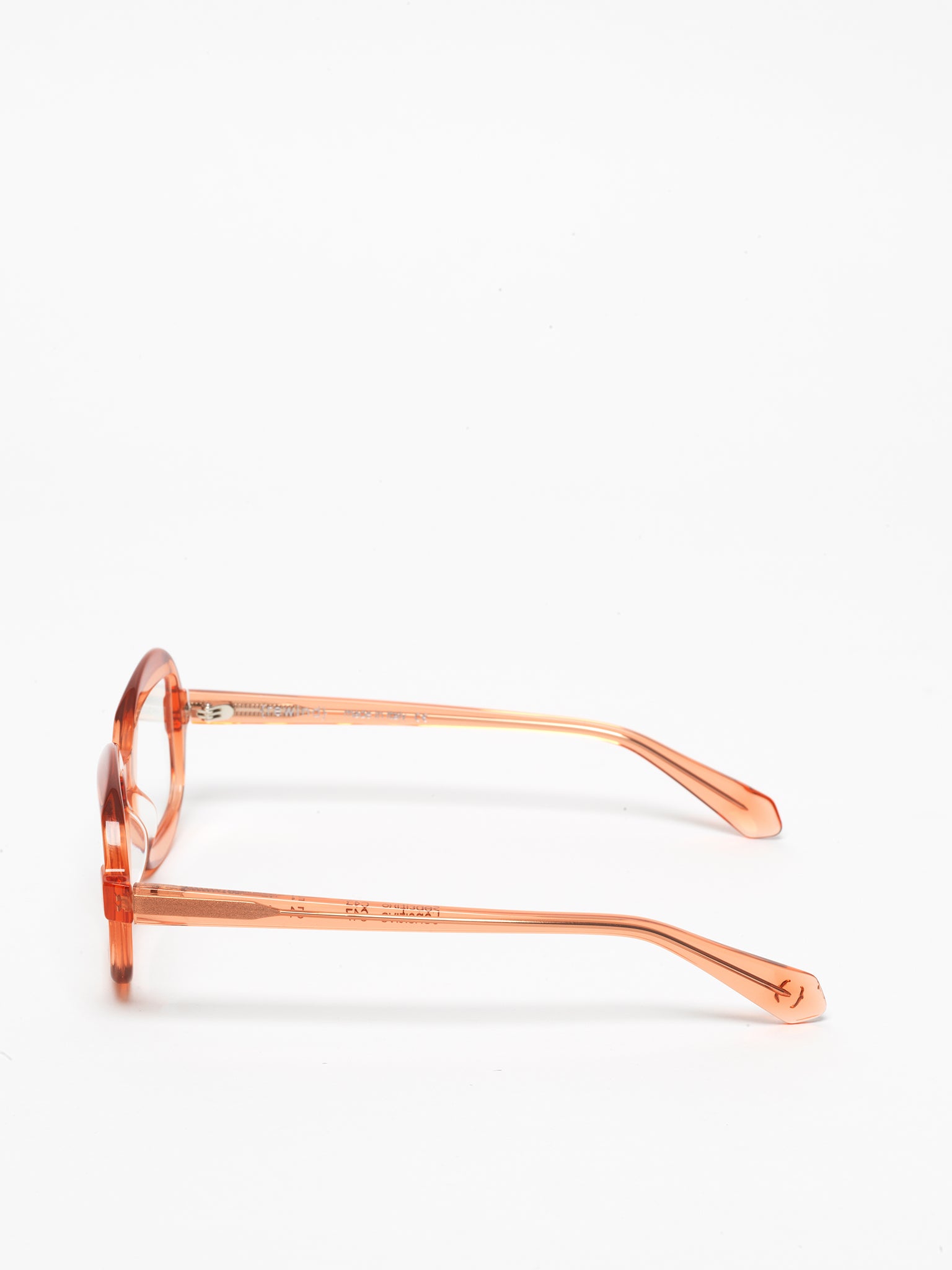Sensitive unisex eyeglasses by Rewind Eyewear, orange transparent acetate frame