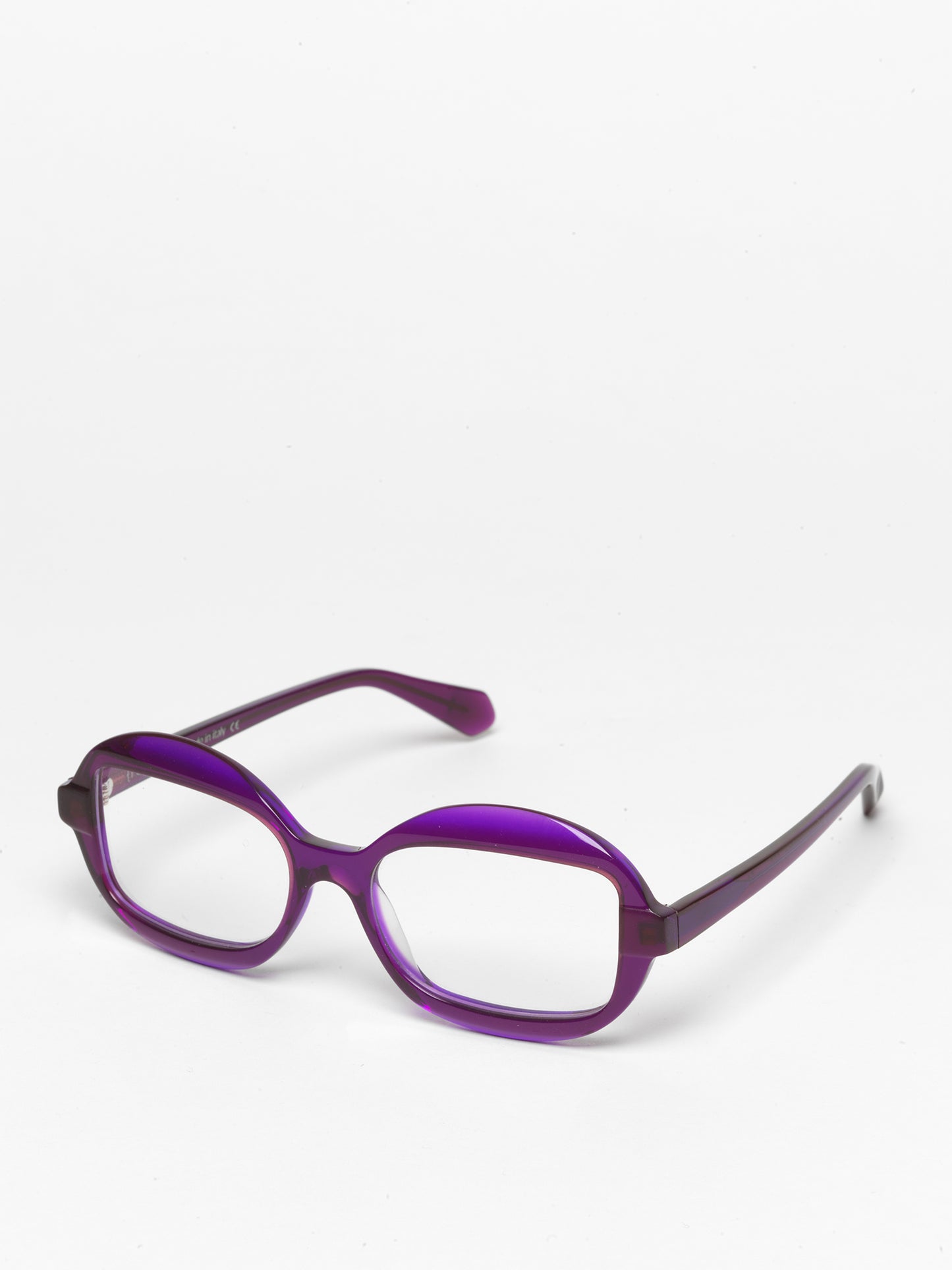 Sensitive unisex eyeglasses by Rewind Eyewear, purple transparent acetate frame