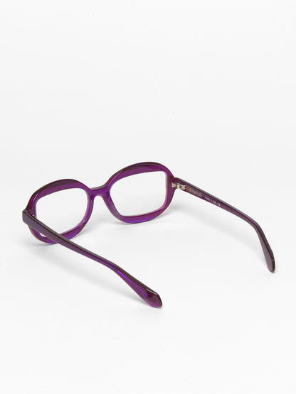 Sensitive unisex eyeglasses by Rewind Eyewear, purple transparent acetate frame