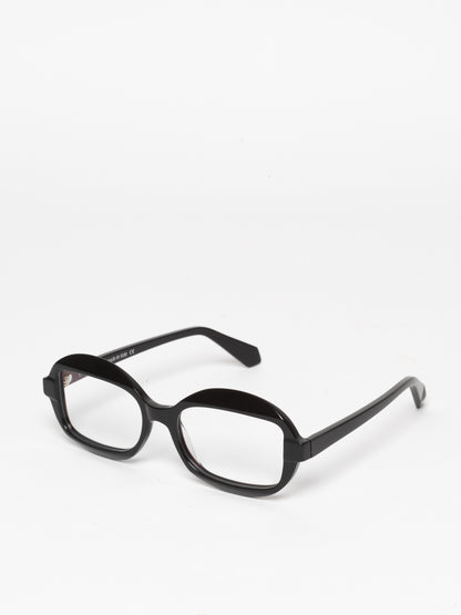 Sensitive unisex eyeglasses by Rewind Eyewear, black acetate frame