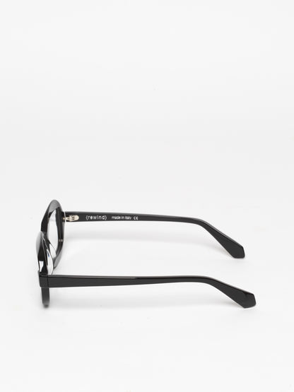 Sensitive unisex eyeglasses by Rewind Eyewear, black acetate frame