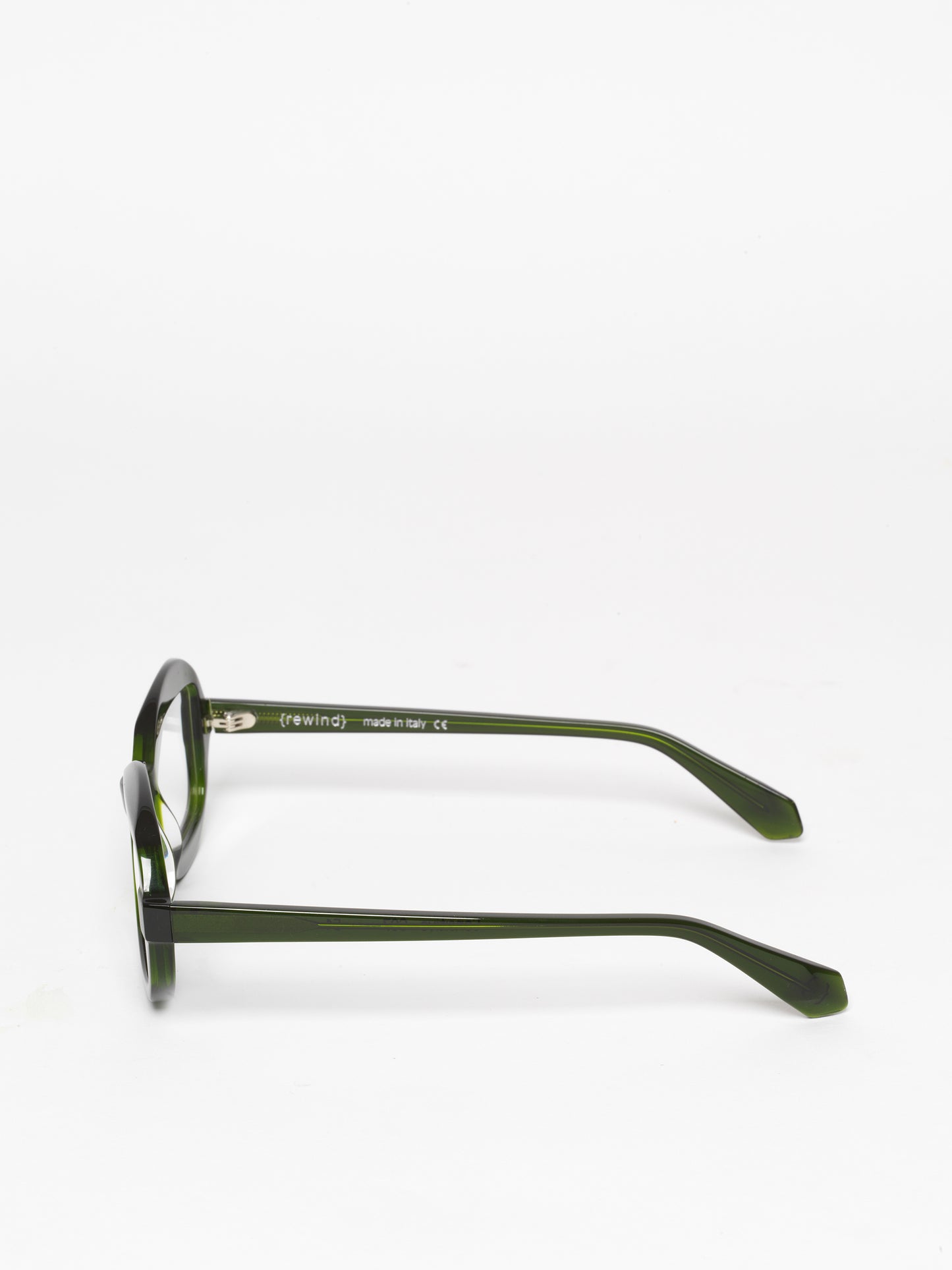 Sensitive unisex eyeglasses by Rewind Eyewear, green transparent acetate frame