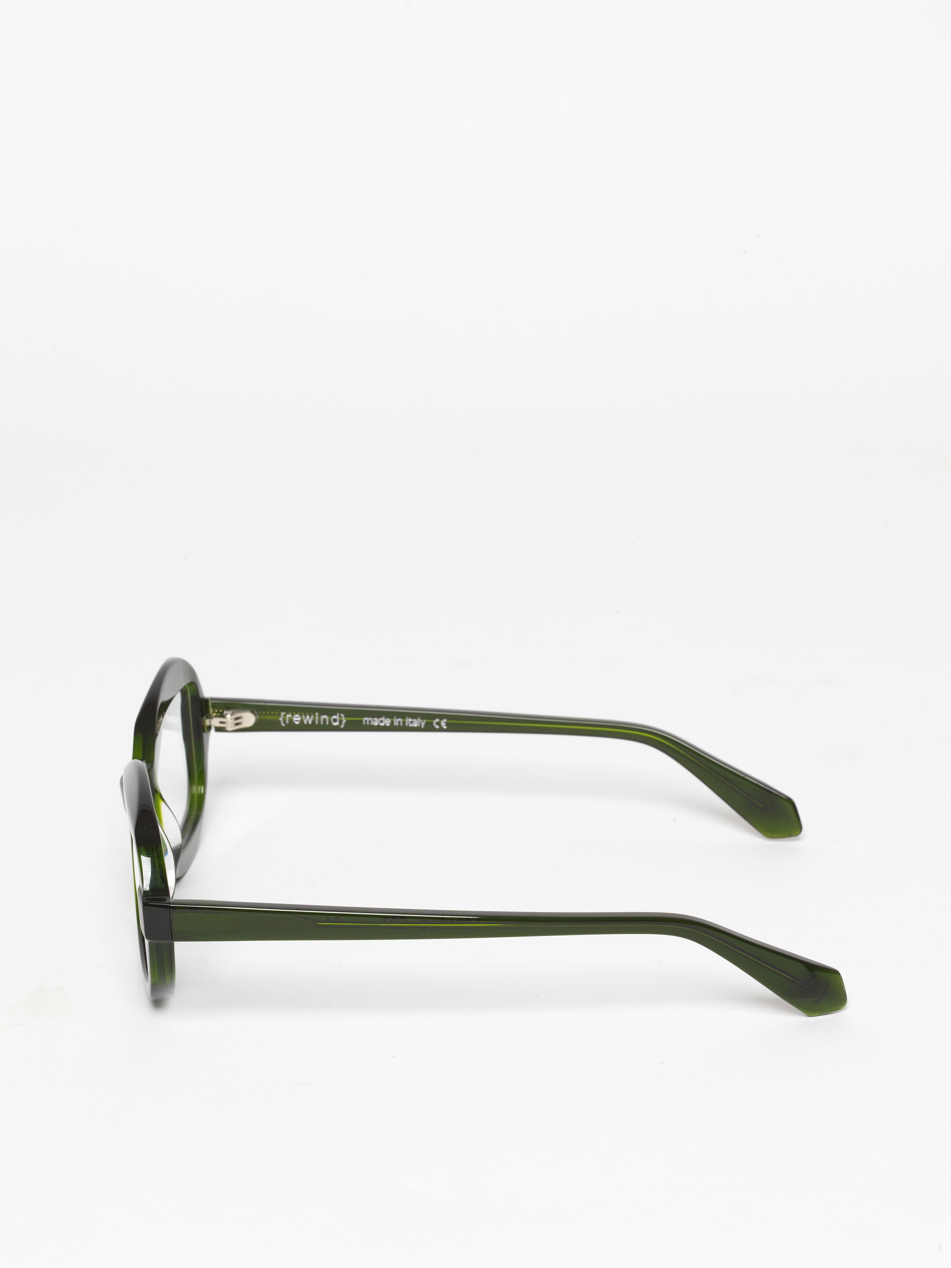 Sensitive unisex eyeglasses by Rewind Eyewear, green transparent acetate frame