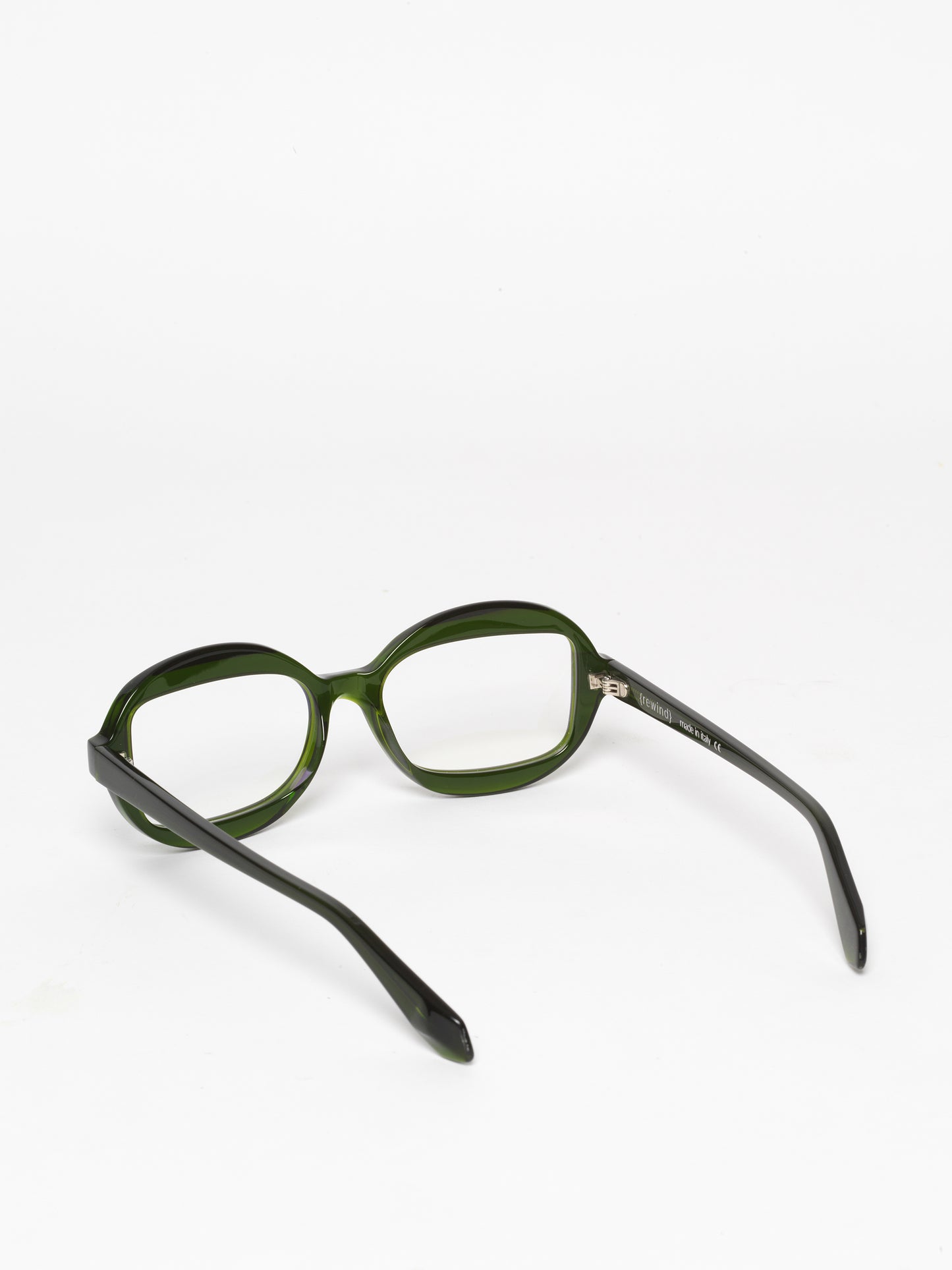 Sensitive unisex eyeglasses by Rewind Eyewear, green transparent acetate frame