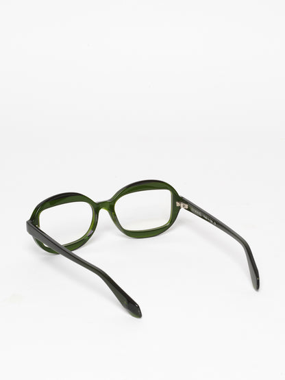 Sensitive unisex eyeglasses by Rewind Eyewear, green transparent acetate frame