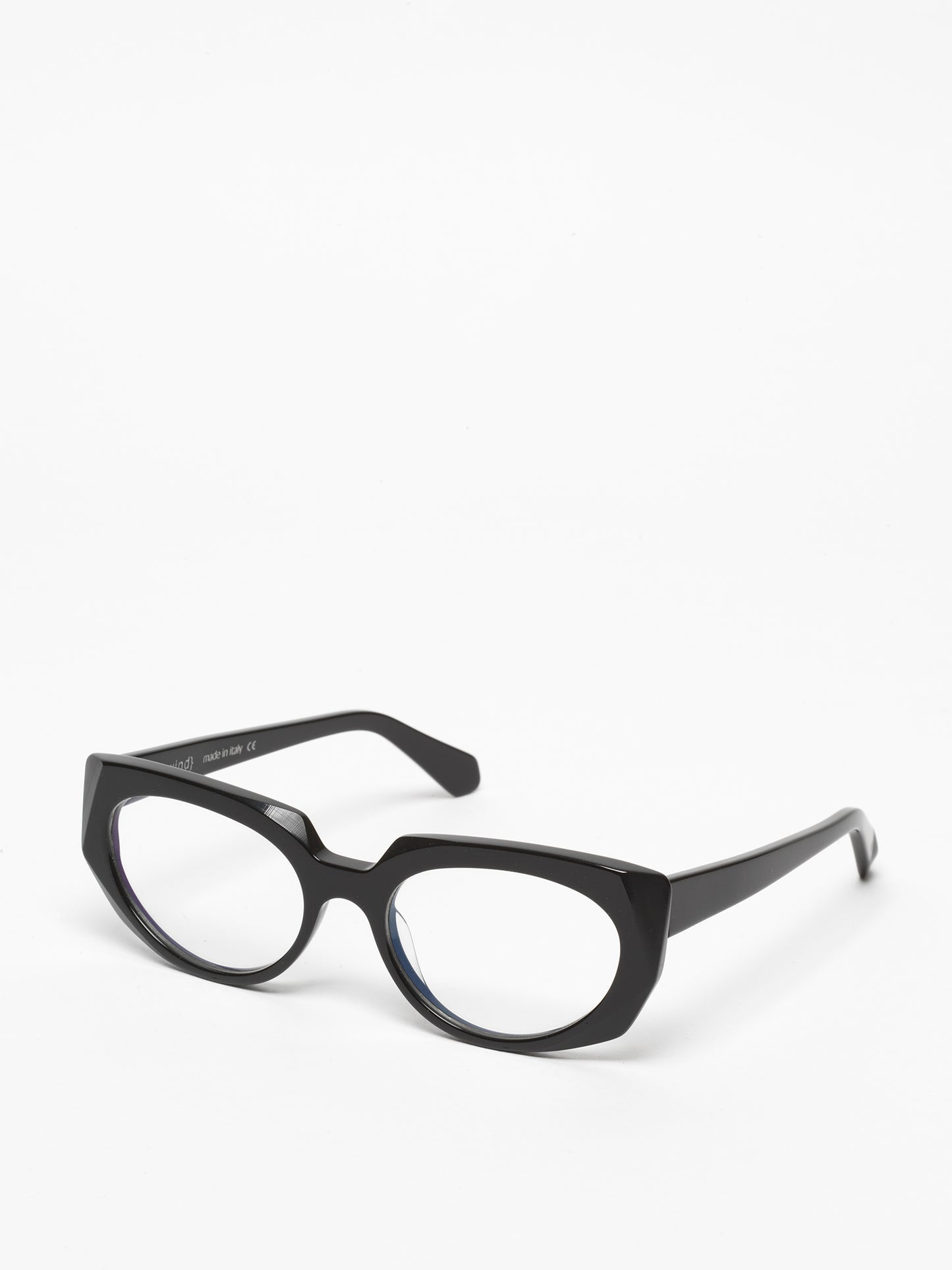 Sliding Doors women's eyeglasses by Rewind Eyewear, black acetate frame