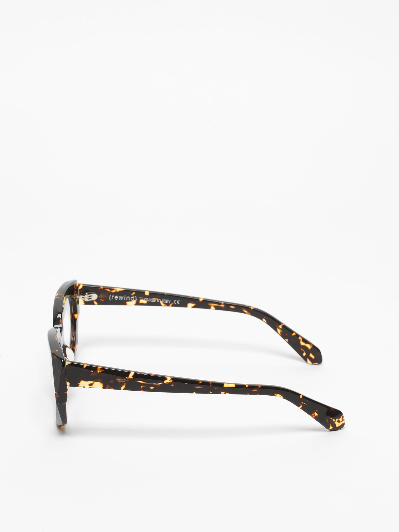 Sliding Doors women's eyeglasses by Rewind Eyewear, dark spotted tortoise acetate frame