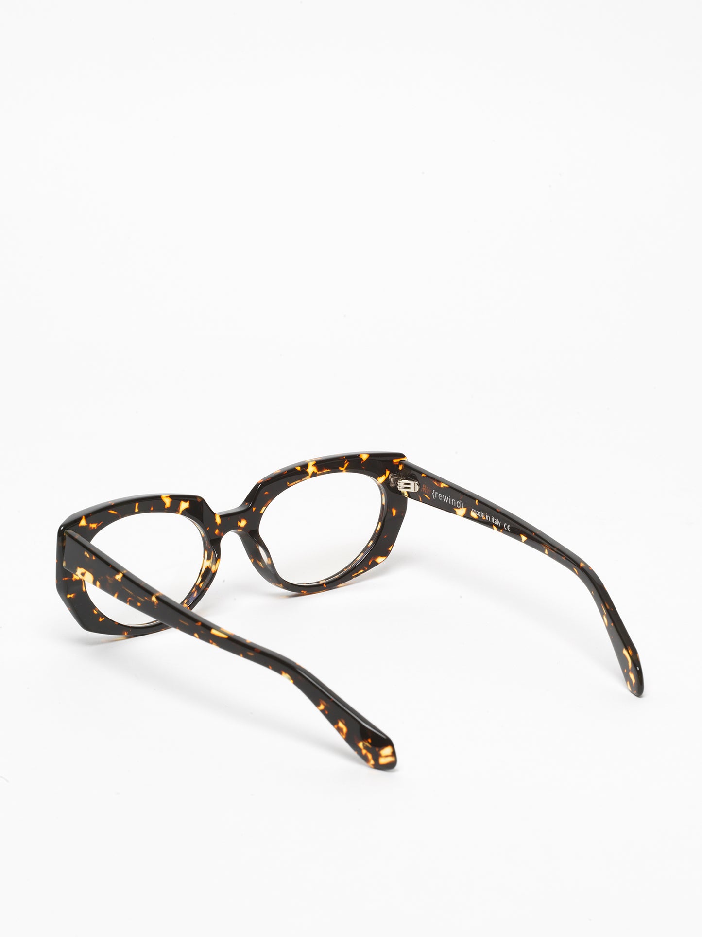 Sliding Doors women's eyeglasses by Rewind Eyewear, dark spotted tortoise acetate frame