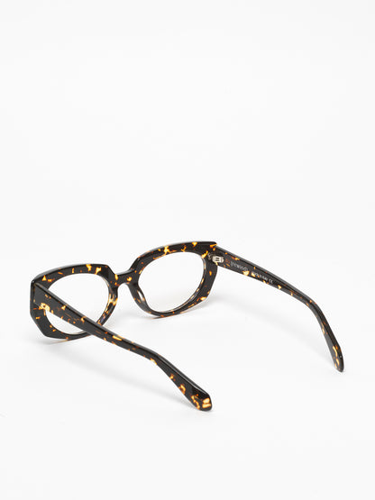Sliding Doors women's eyeglasses by Rewind Eyewear, dark spotted tortoise acetate frame