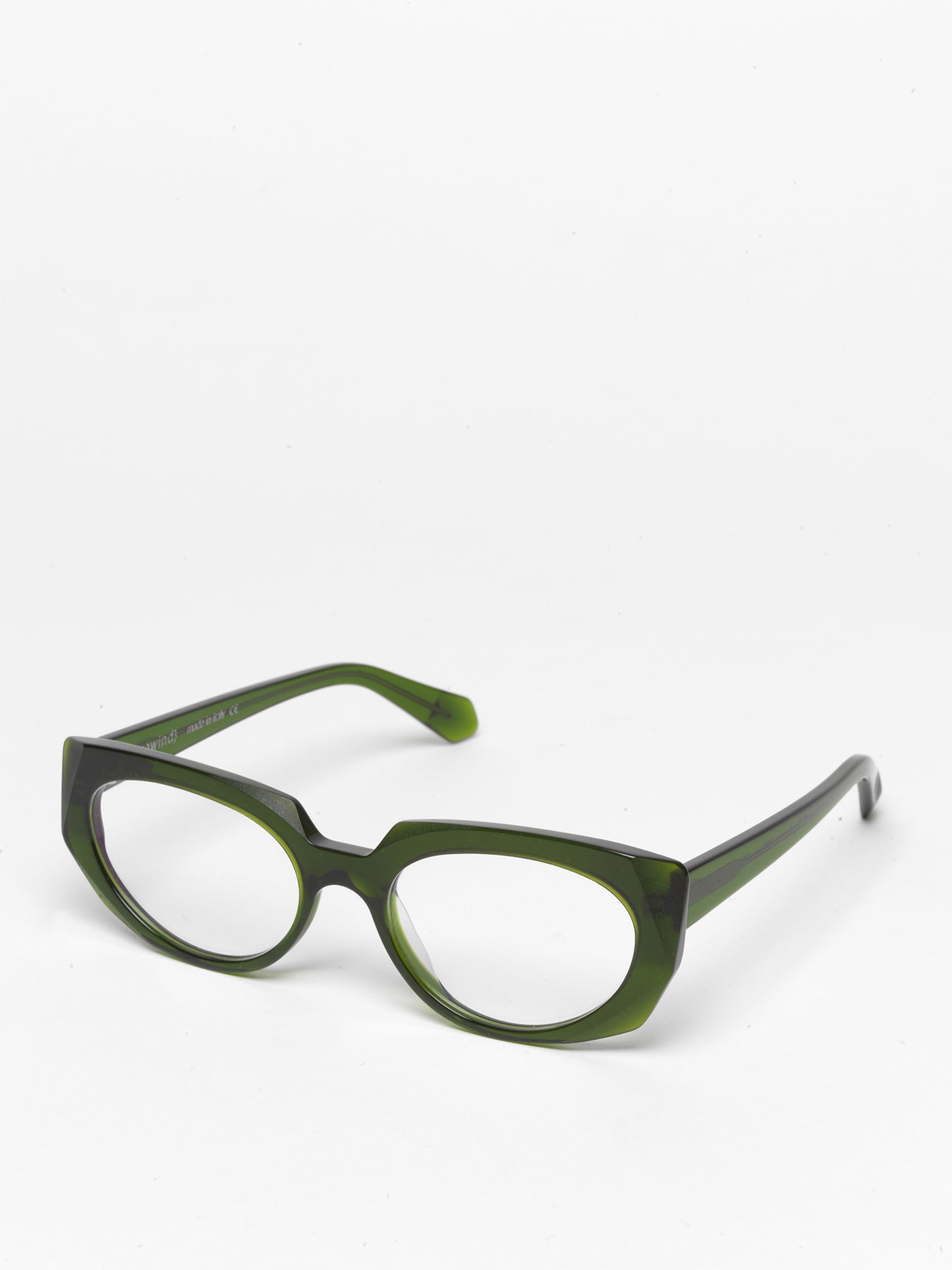 Sliding Doors women's eyeglasses by Rewind Eyewear, green transparent acetate frame