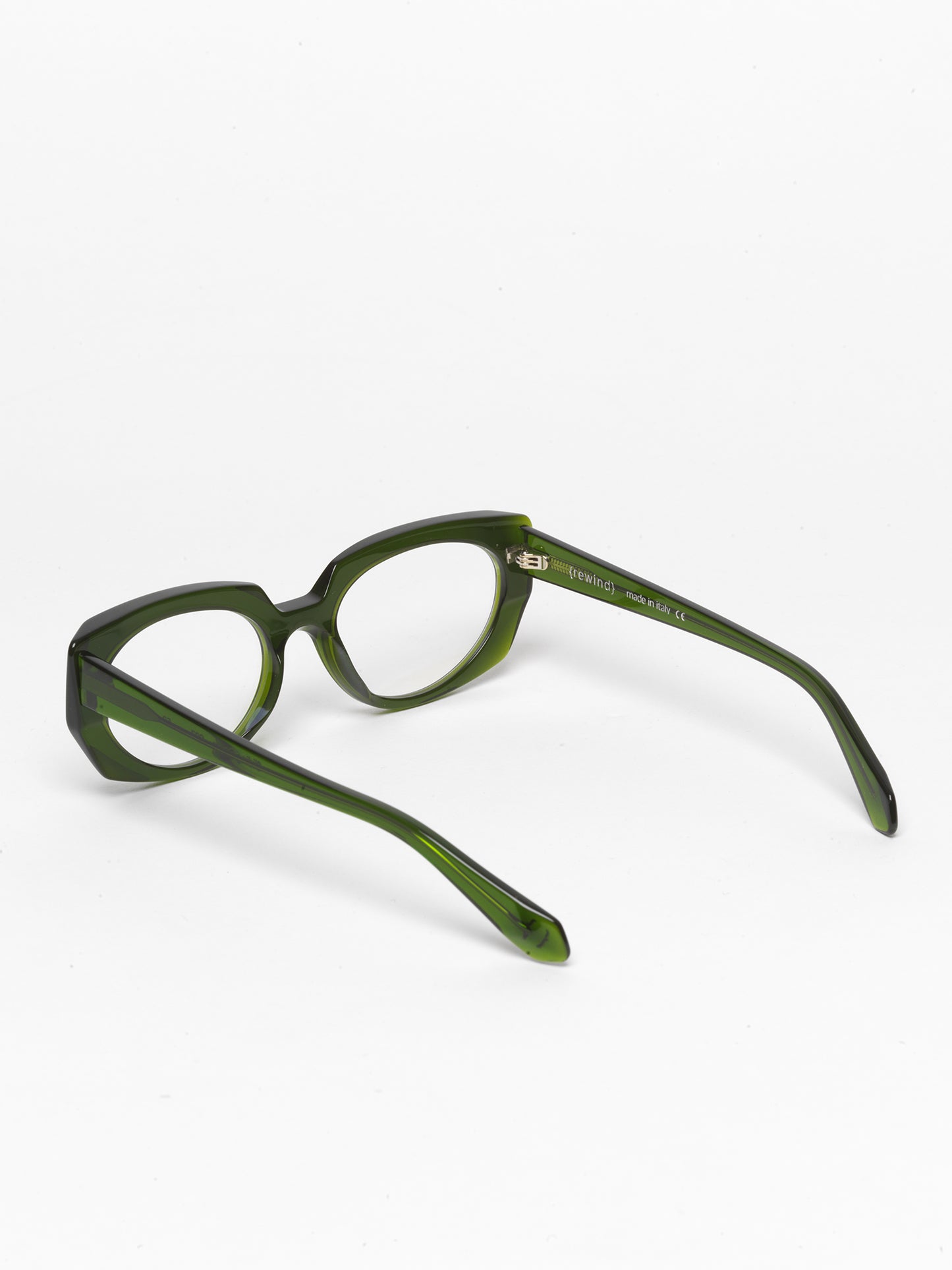 Sliding Doors women's eyeglasses by Rewind Eyewear, green transparent acetate frame