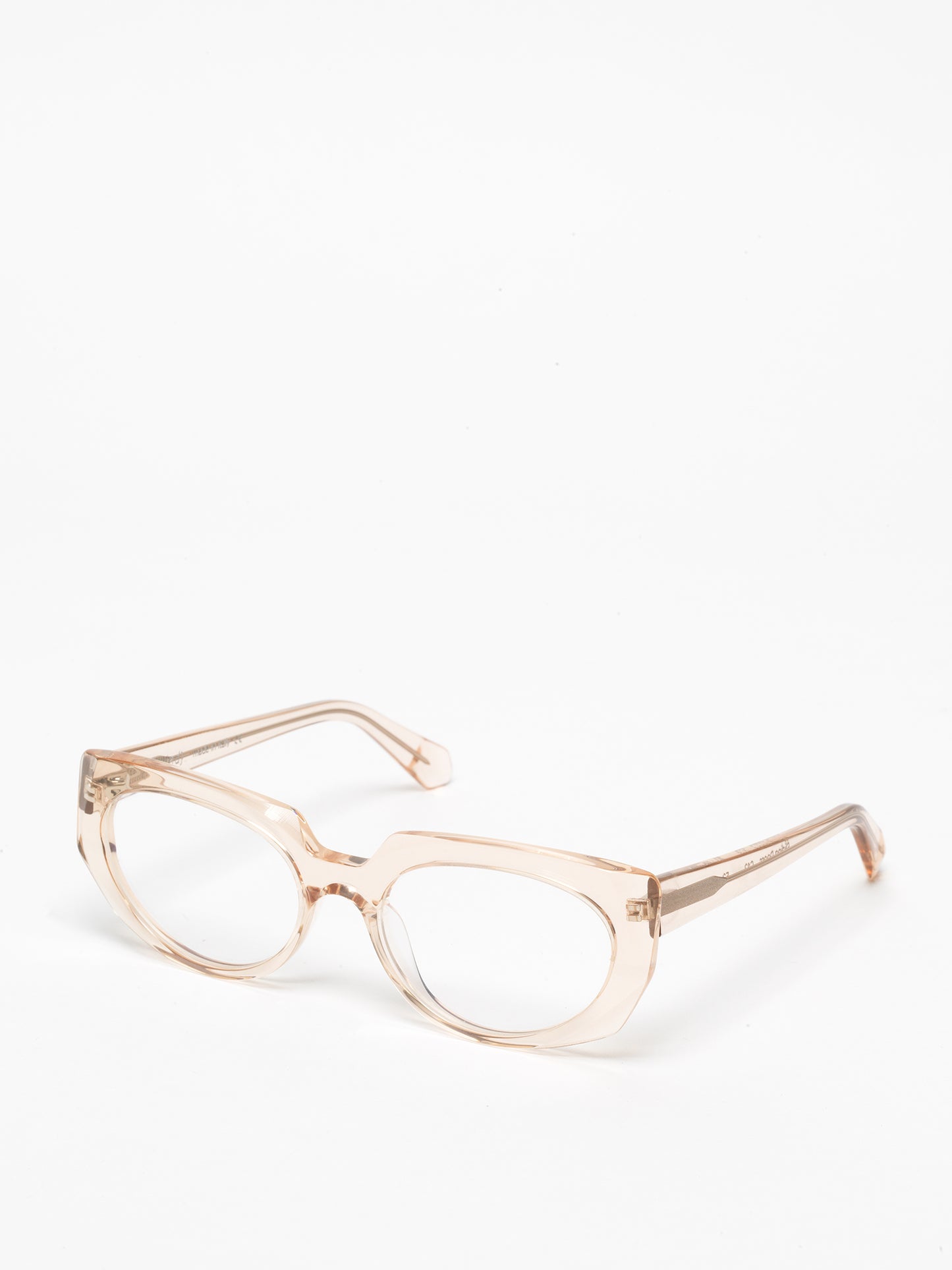 Sliding Doors women's eyeglasses by Rewind Eyewear, light pink transparent acetate frame