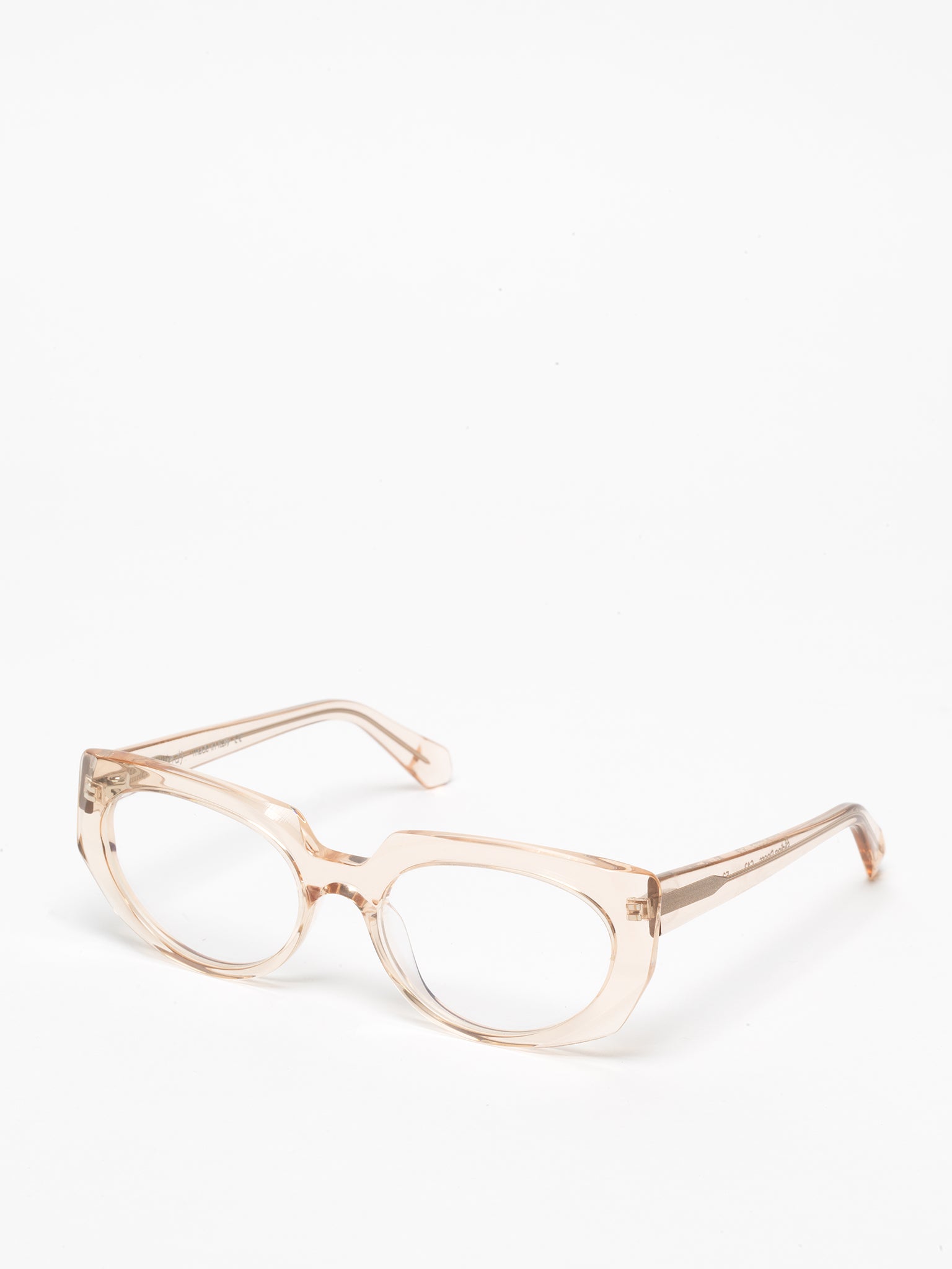 Sliding Doors women's eyeglasses by Rewind Eyewear, light pink transparent acetate frame
