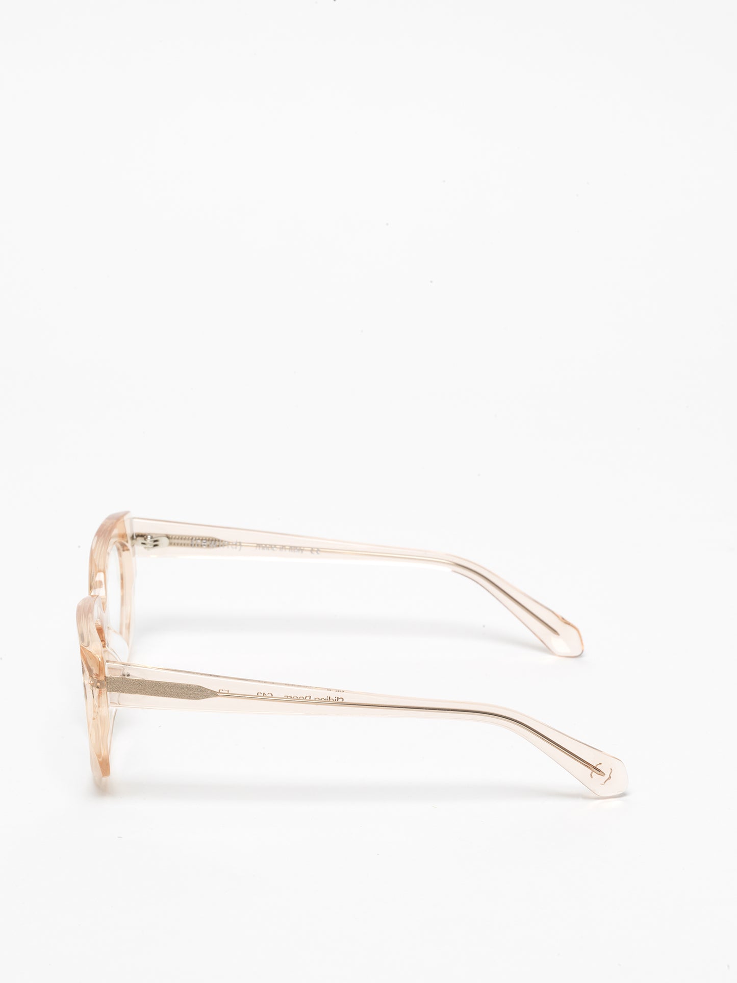 Sliding Doors women's eyeglasses by Rewind Eyewear, light pink transparent acetate frame