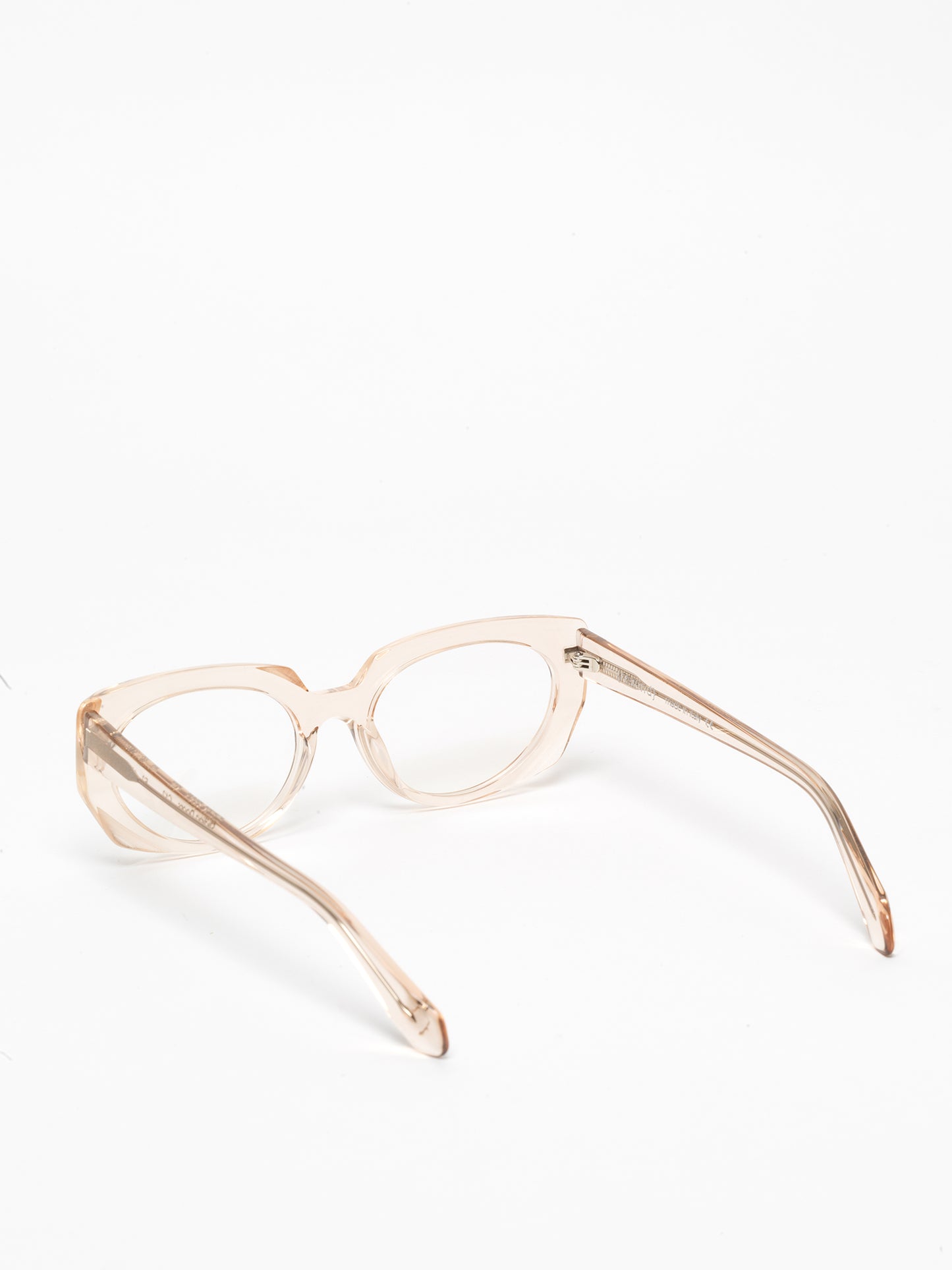 Sliding Doors women's eyeglasses by Rewind Eyewear, light pink transparent acetate frame