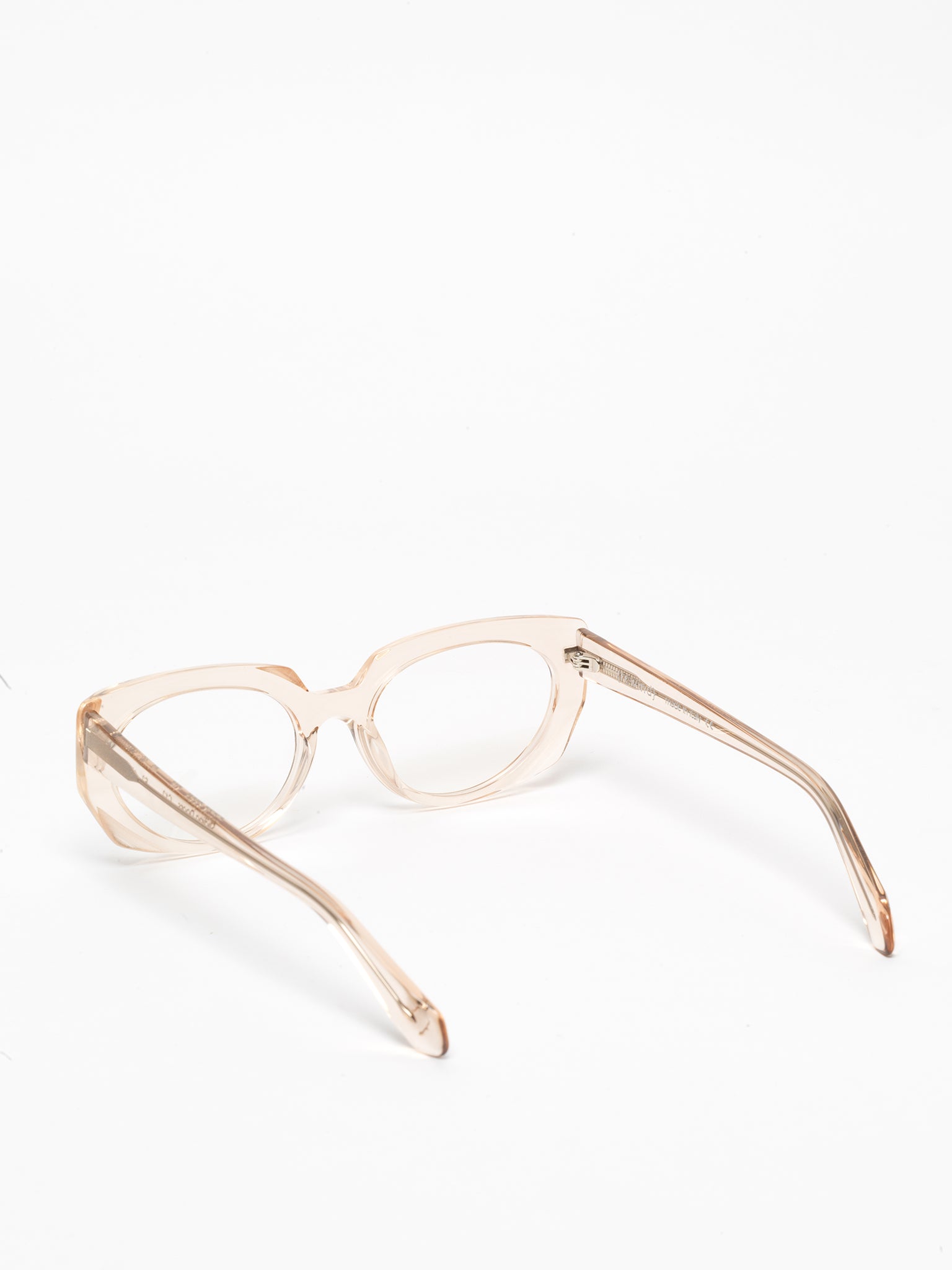 Sliding Doors women's eyeglasses by Rewind Eyewear, light pink transparent acetate frame