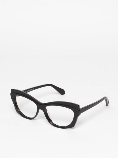 Slow Motion women's eyeglasses by Rewind Eyewear, black acetate frame