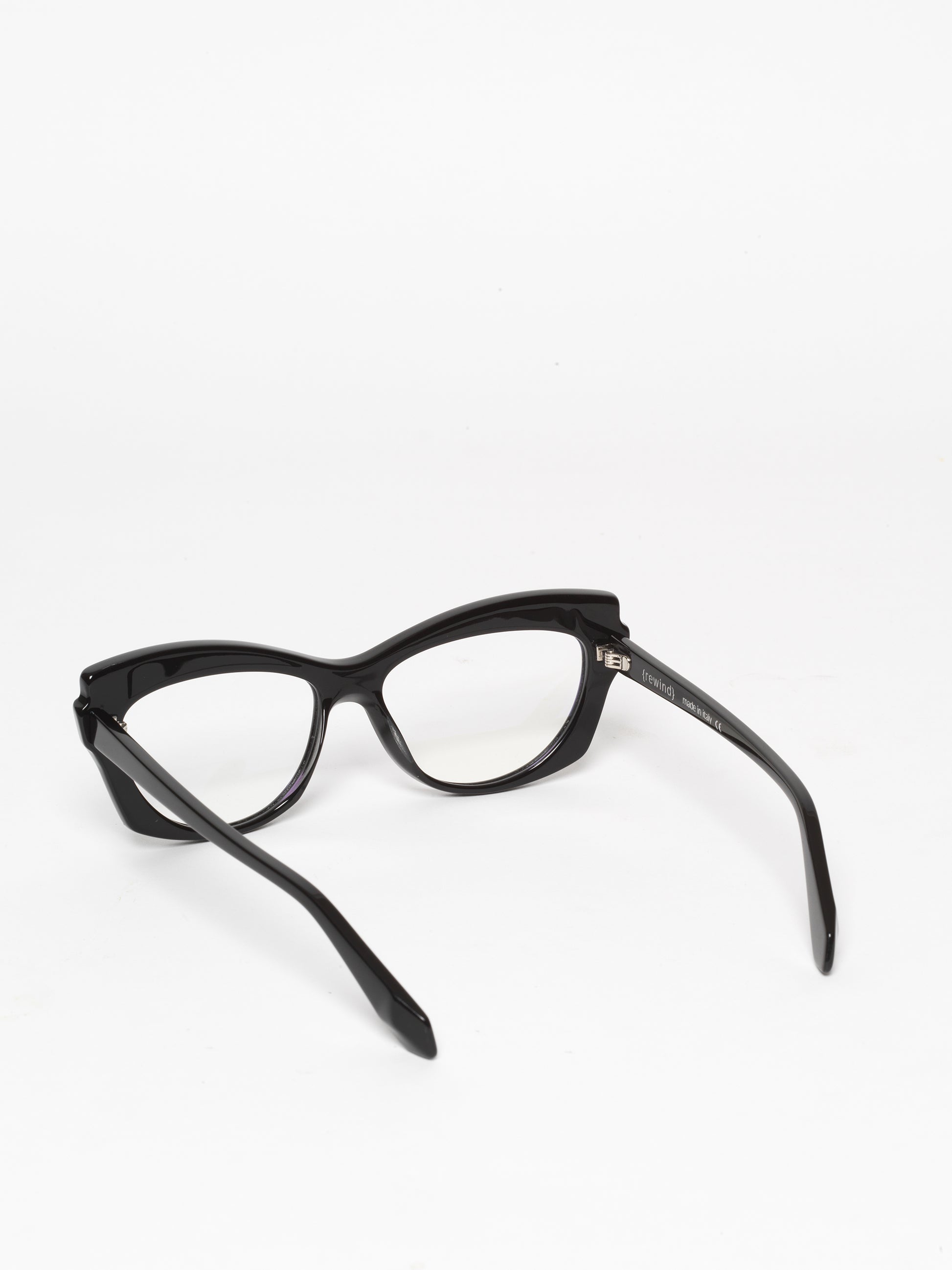 Slow Motion women's eyeglasses by Rewind Eyewear, black acetate frame